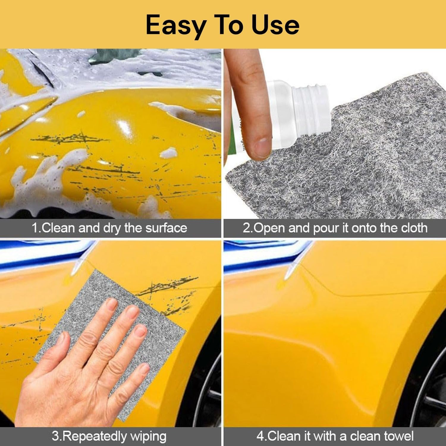 Car Scratch Remover & Paint Restorer, Instant Auto Touch-Up Solution, Wax Polish for All Paint Colors, Repair Swirls, Scuffs & Minor Scratches, Easy DIY Application image number 5