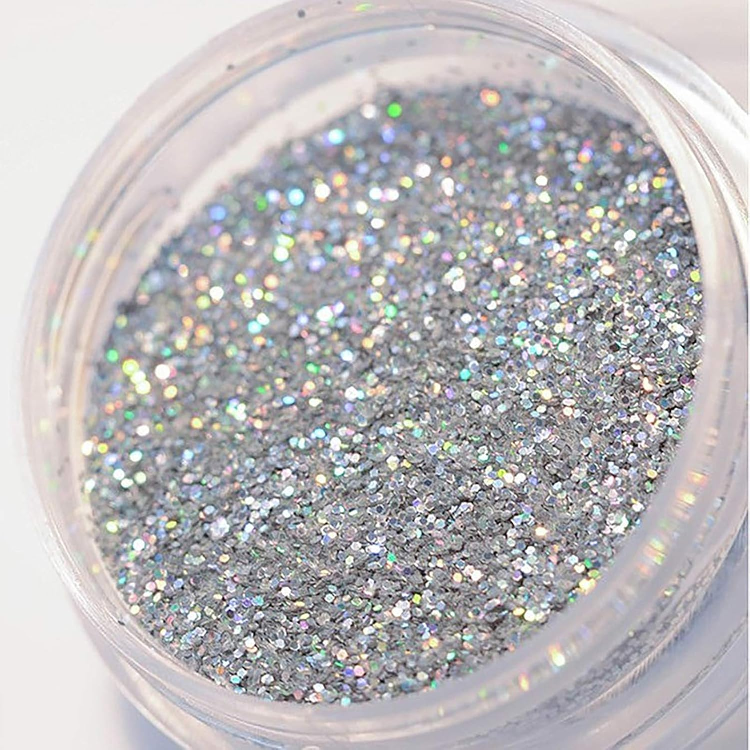 1 Pc Glitter Ultra Fine Sparkling Microfine Particle Nail Art Nail Decorations Silver Glitter Sequin image number 1