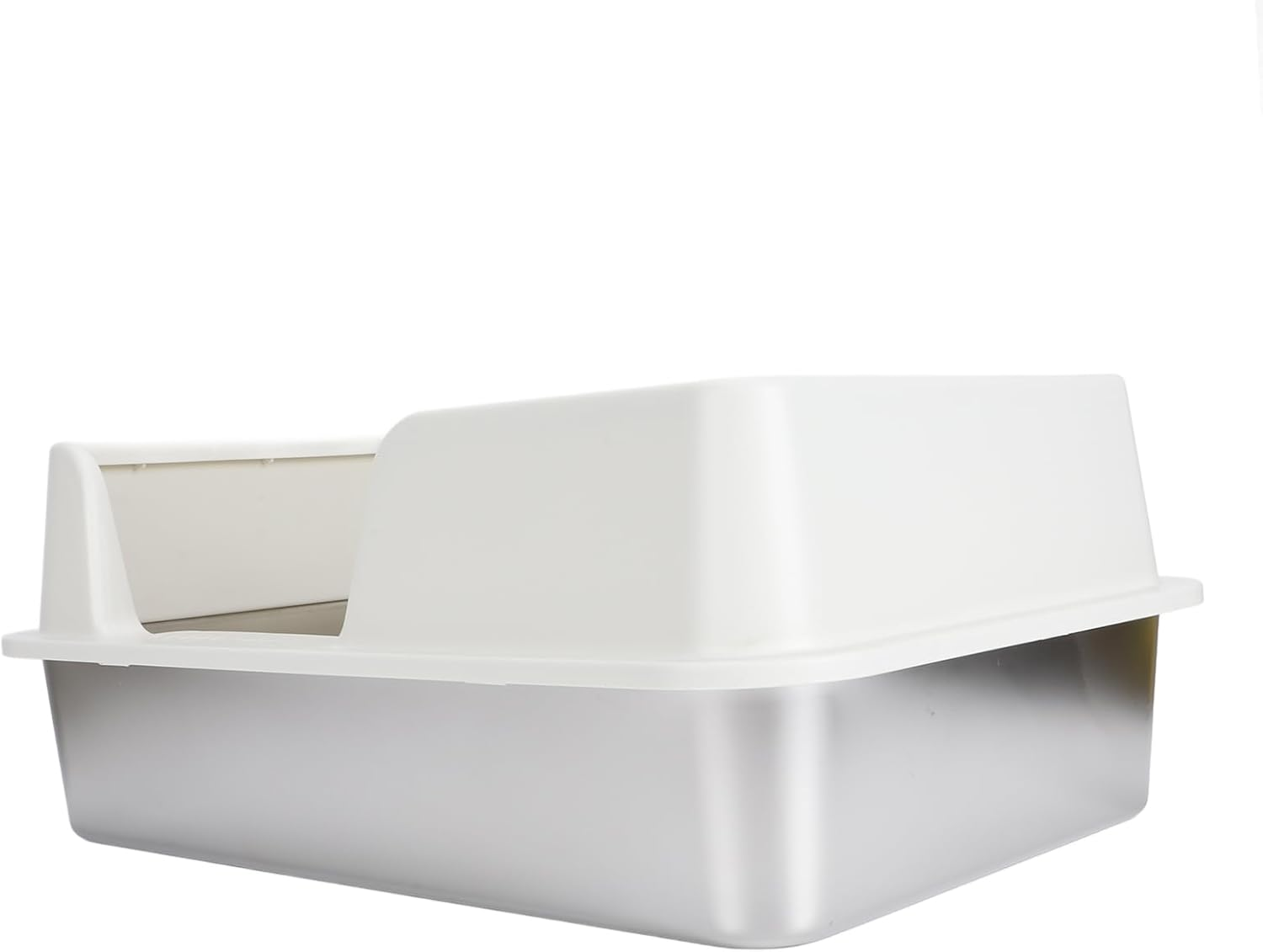 Stainless Steel Cat Litter Boxes, Side Entry High Sides anti Splashing Enclosed Cat Litter Box, Extra Large Metal Litter Pan with Scoop, Easy to Clean, for Small Medium Cats image number 5