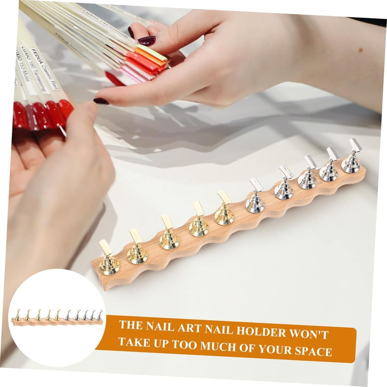 Lyfengdeam 1 Set Nail Art Base Nail Painting Stand - Nail Stands Shelving Brackets Nail Holder Hand for Nail Practice - Base Style Random image number 5