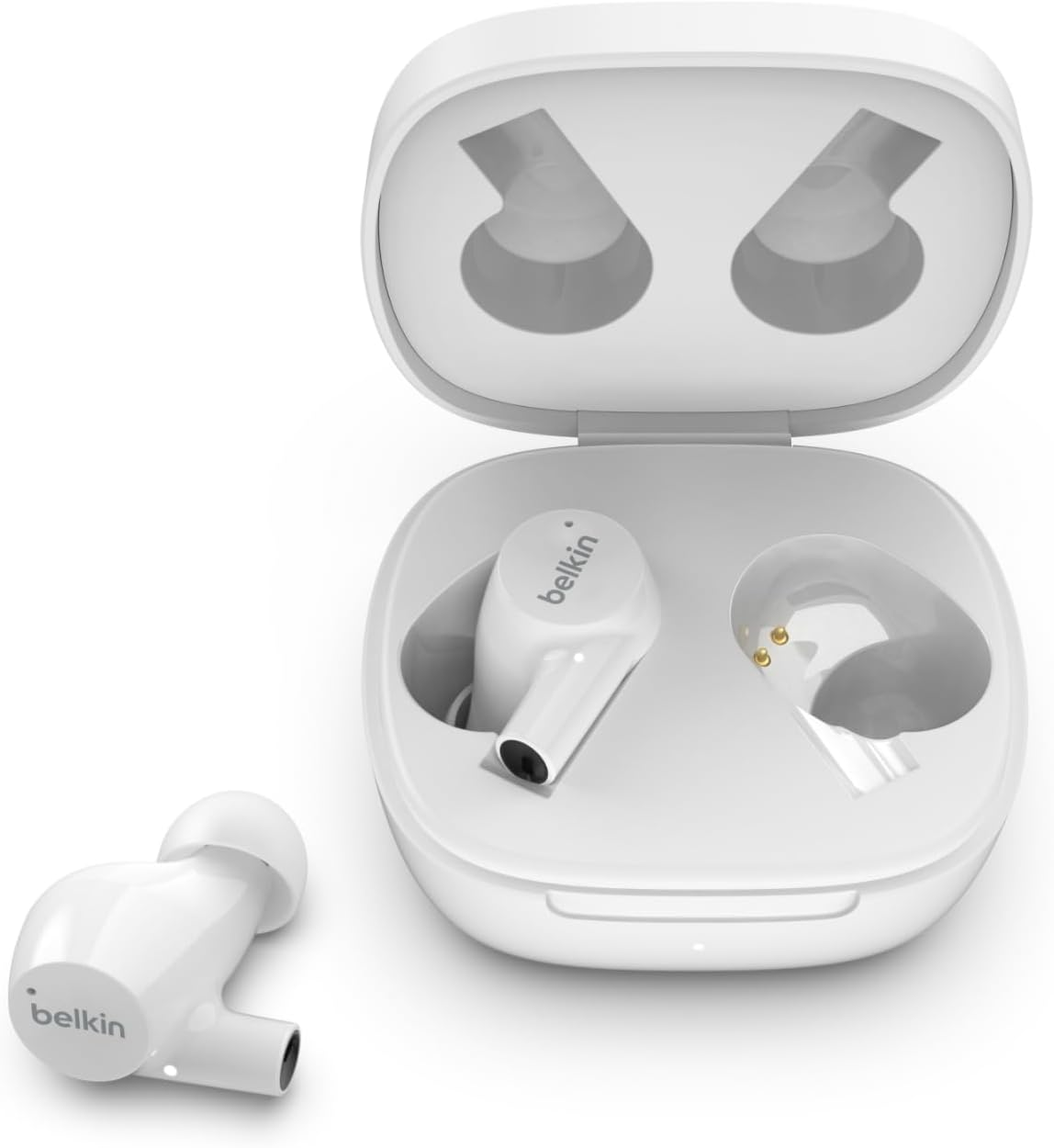 Belkin Wireless Earbuds, Soundform Rise True Wireless Bluetooth 5.2 Earphones with Wireless Charging IPX5 Sweat and Water Resistant with Deep Bass for Iphone, Galaxy, Pixel and More Black