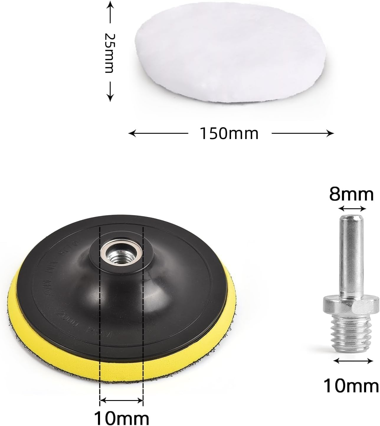 7Pcs Wool Polishing Buffing Pad Set for Car Polisher Buffer Wheel image number 5