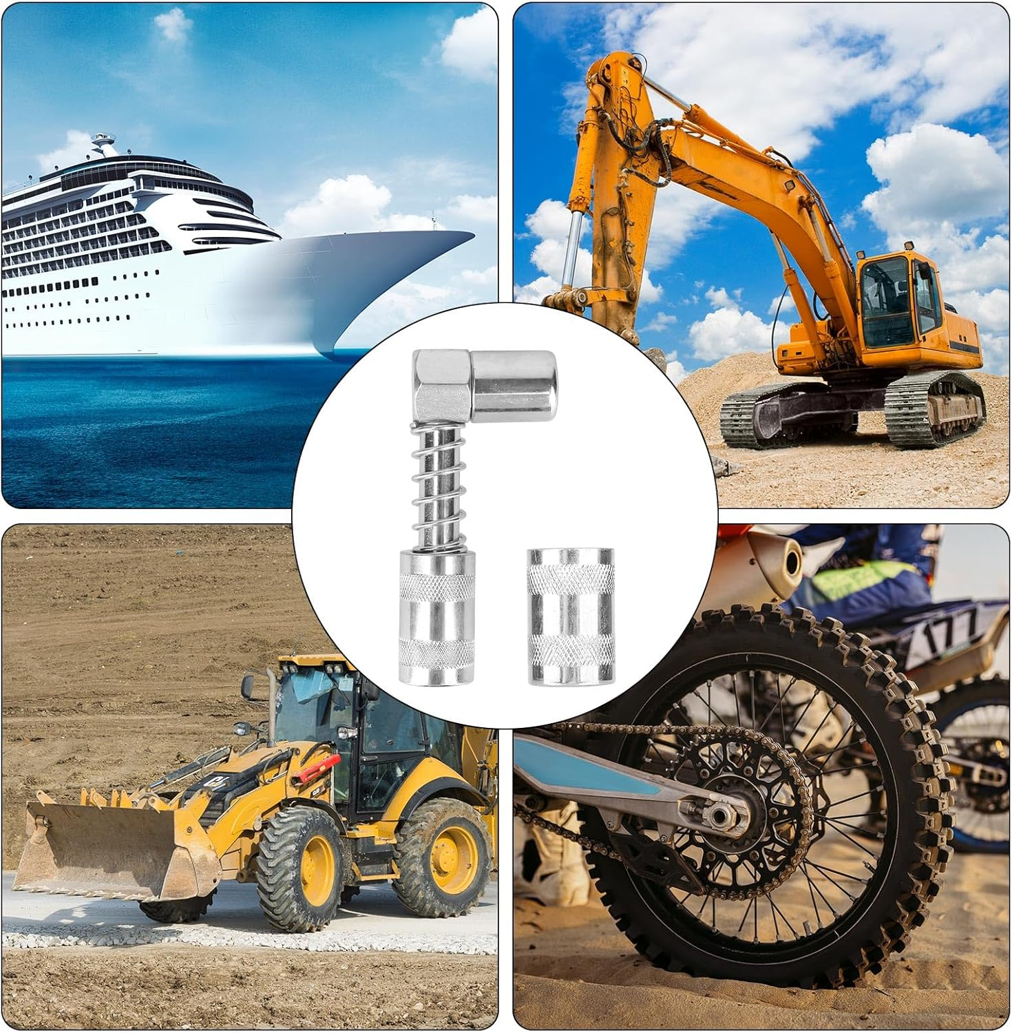 90 Degree Grease Gun Coupler, 90 Degree Grease Gun Adapter Tip Accessory Gear Oil Connector Adapter Fitting in Tight Spaces for Car Truck Maintenance image number 1