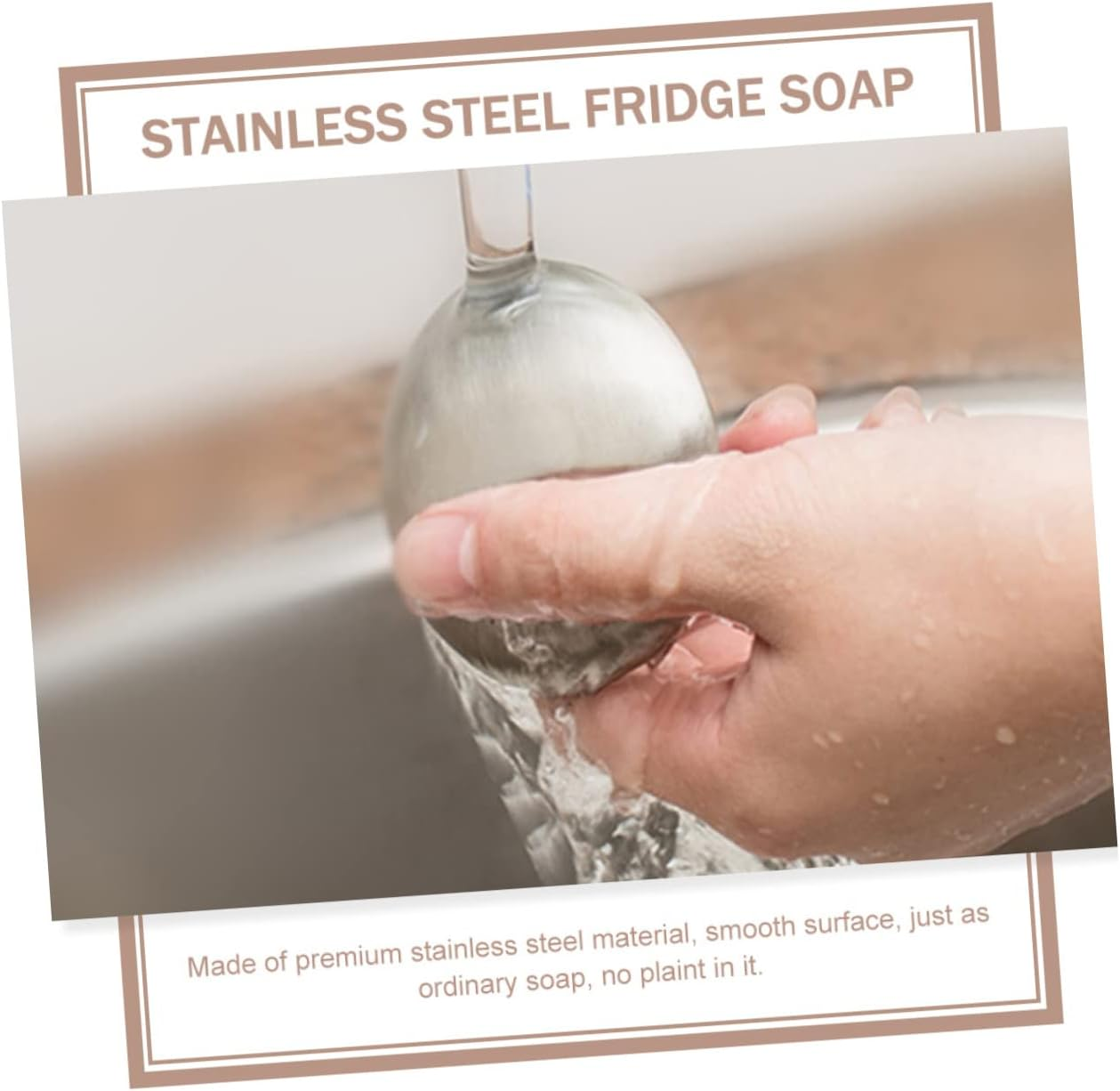 BUTIFULSIC Stainless Steel Soap Bar Steel Soap for Fridge Odor Absorbing for Cooking Fish Smell image number 2