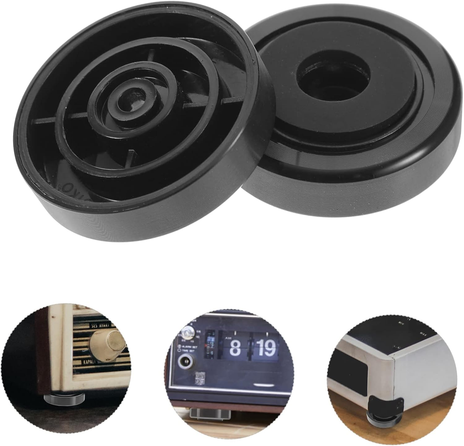 SWOOMEY Speaker Isolation Pad Speaker Feet for Amplifier Turntable Hifi Audio System Vibration Absorber Noise Reduction Base Mat for Subwoofer CD Player Home Theater Black