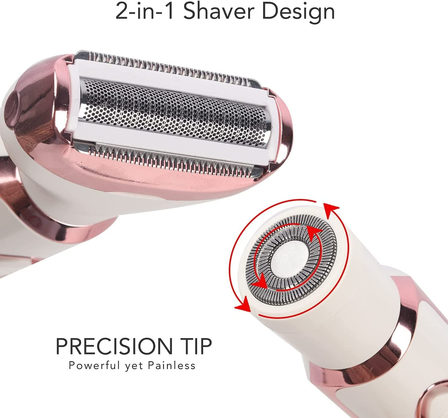 YOXUE Electric Razor for Women, 4 in 1 Womens Shaver for Pubic Hair Wet & Dry Cordless Hair Remover for Eyebrow, Nose, Face, Legs, Underarms Portable Bikini Trimmer Rechargeable for Lady Hair Shaving. image number 6