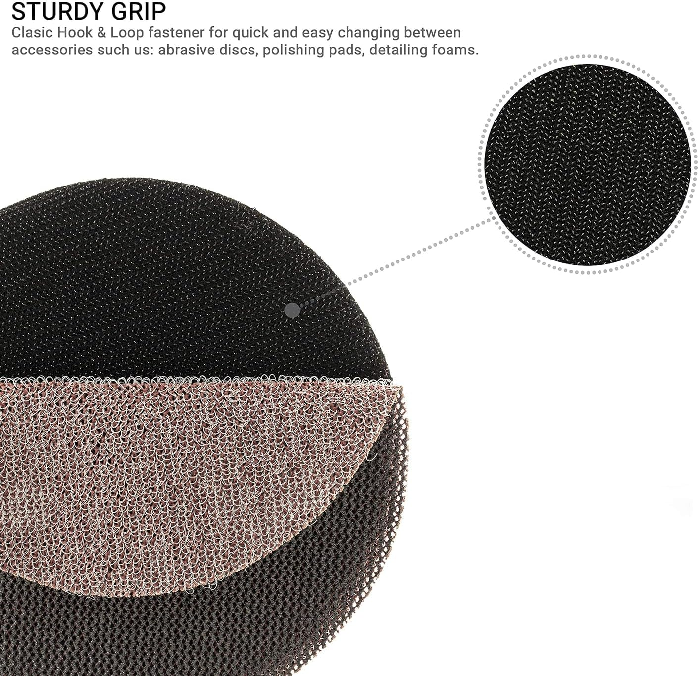 Glass Polish (125Mm) Medium Density Foam Backing Pad with M14X2 Thread for Rotary Polishing Machines - Hook and Loop Grip - GP12612 image number 1