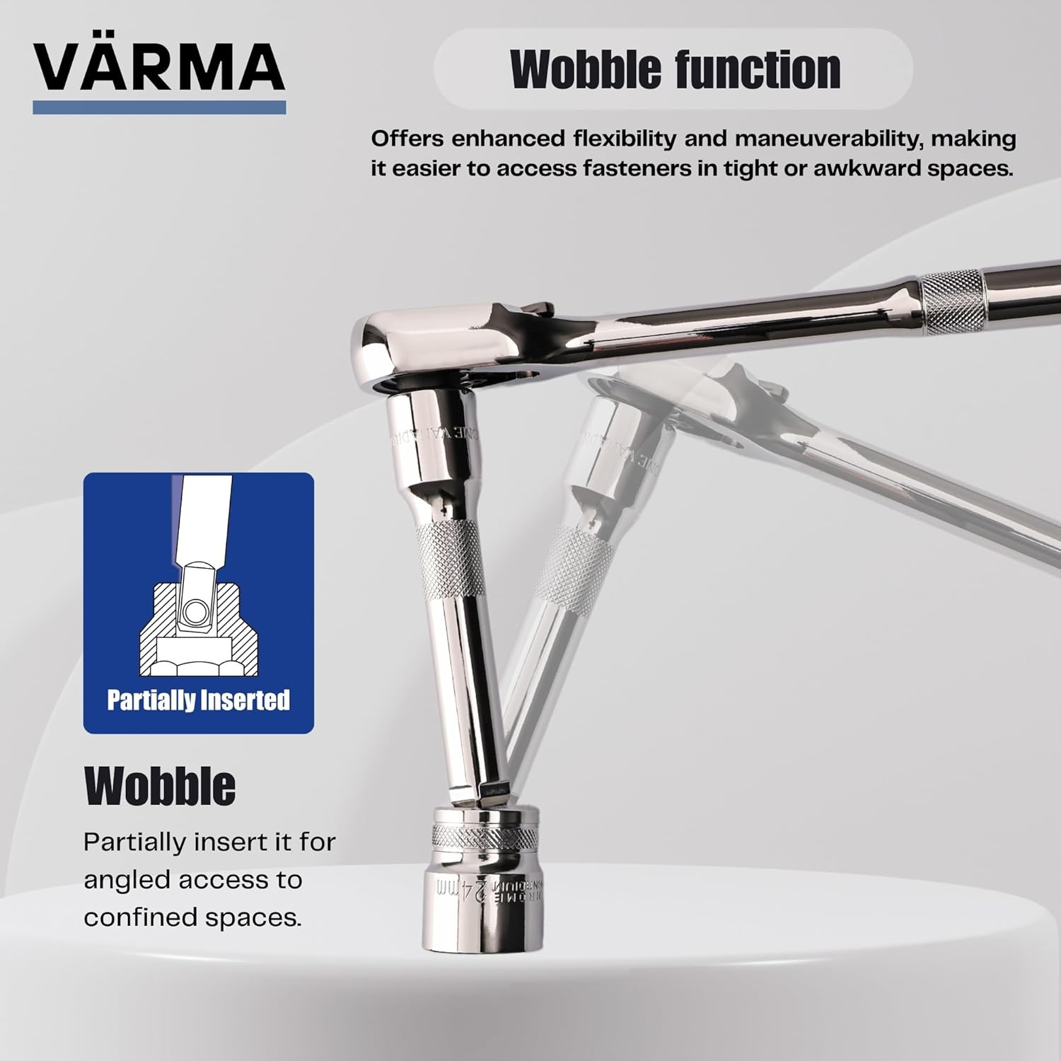 4 Piece 3/8 Inch Drive Socket Wobble Extension Bar Set (3&rdquo;, 6&rdquo;, 10&rdquo;, Universal Joint Socket Adapter), 3/8 Inch Drive Universal Joint Socket Adapter, Ideal for Automotive, DIY Use image number 5