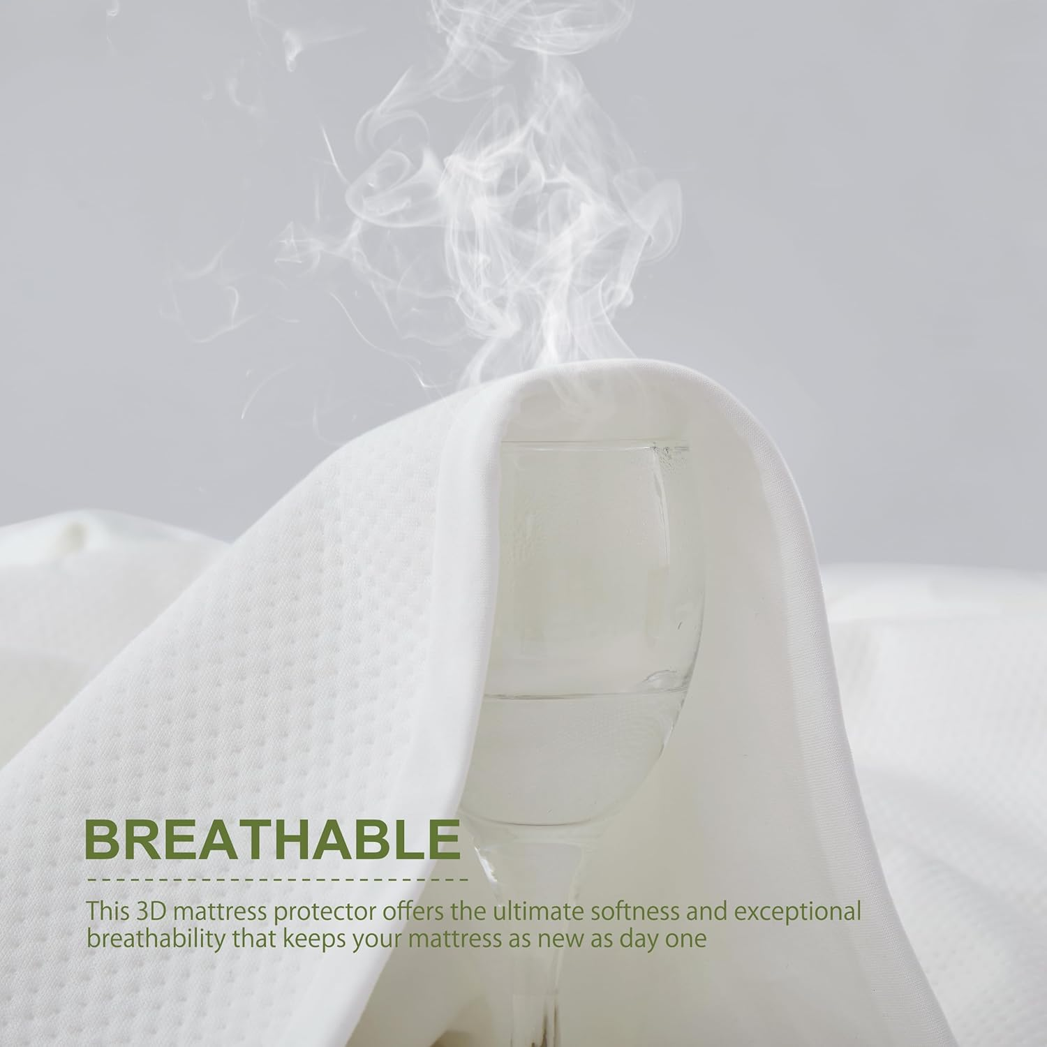 Mumullum Bamboo Waterproof Mattress Protectors Queen, Breathable and Durable Fitted Sheet Cover with 40CM Deep Pocket, Washable Mattress Pad Cover for Kid, Elderly, Pets image number 4