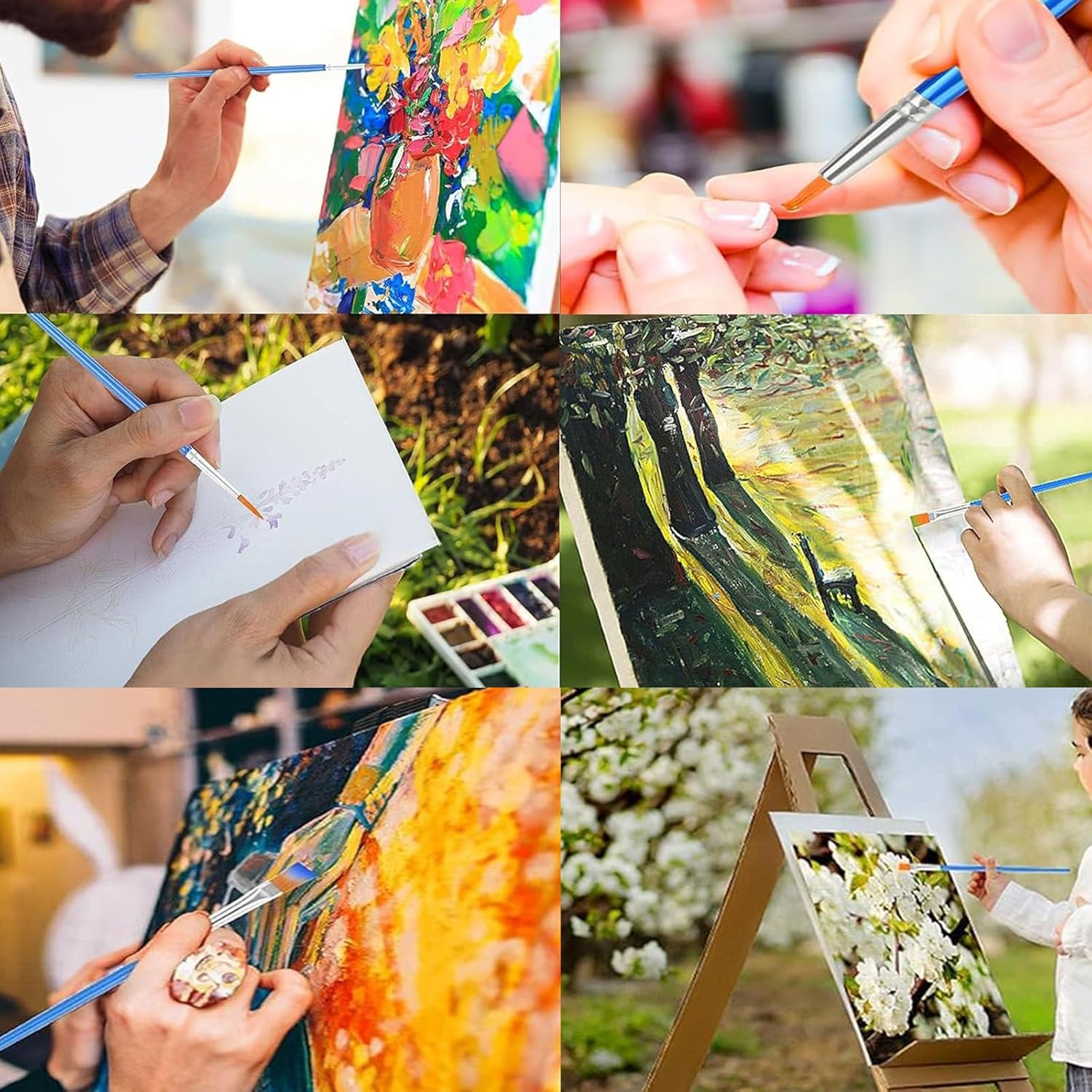 Lgqsunfa Small Paint Brushes,100 Paint Brushes for Kids,For Miniature Detail Painting