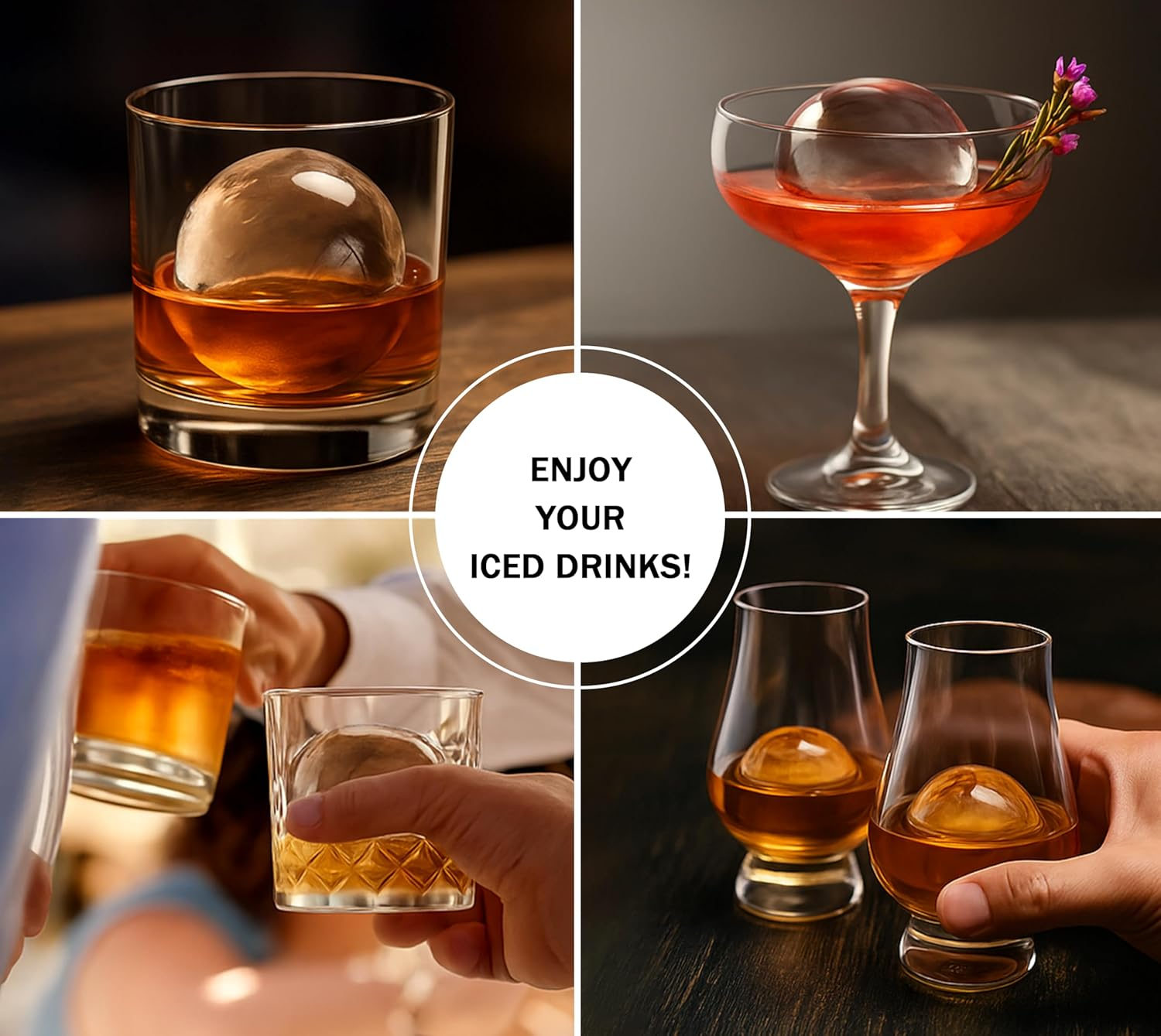 Itoma Ice Ball Maker Machine, Smart Sensors, One-Touch Clean, 2 Pcs in 50 Mins, Quiet Self-Cleaning Ice Machine, for Cocktails & Whiskey, Countertop Ice Maker for Home/Bar Party image number 2