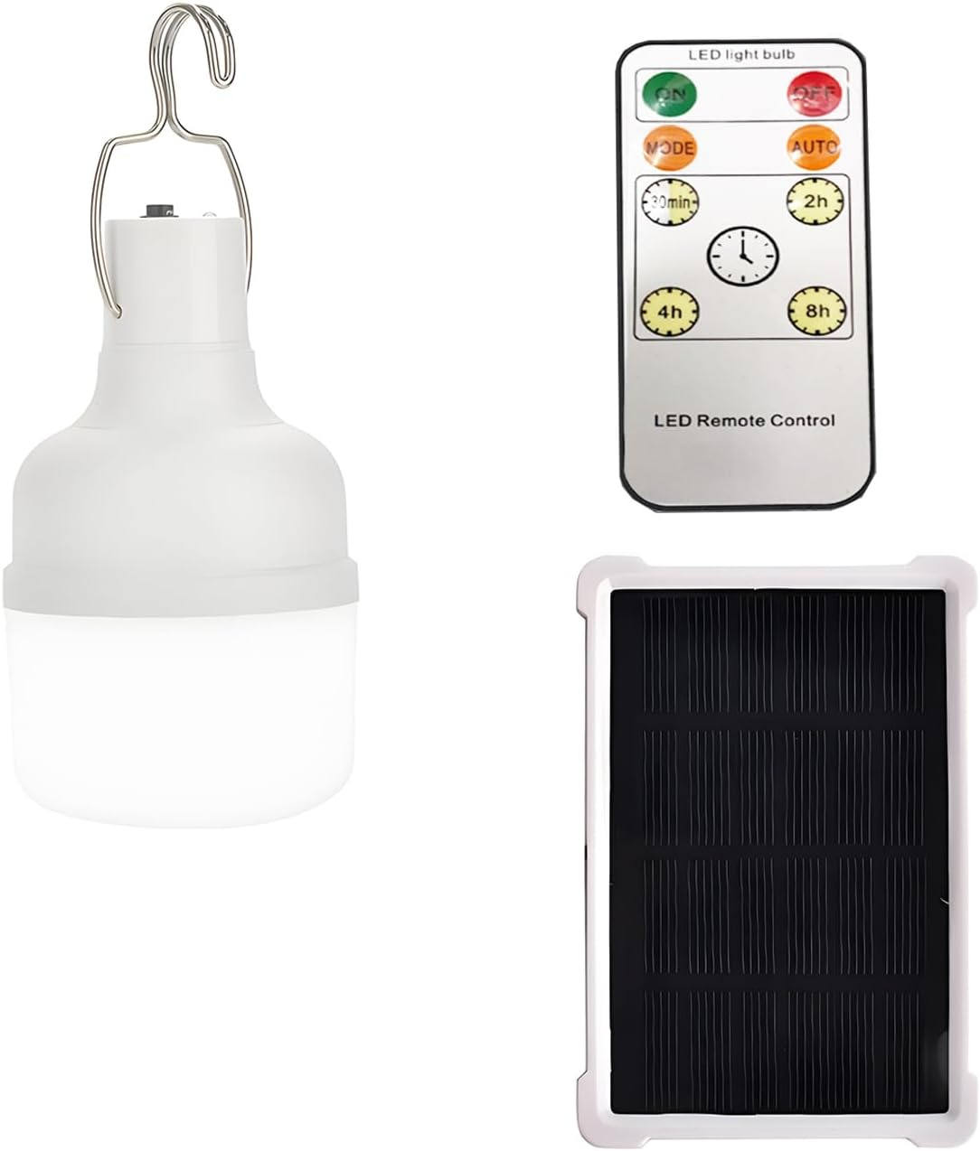 Meichoon Solar Light Bulb Remote Control LED Light Garden Emergency Lights for Shed Night Emergency Power Outage and Outdoor Lighting MY14 image number 3
