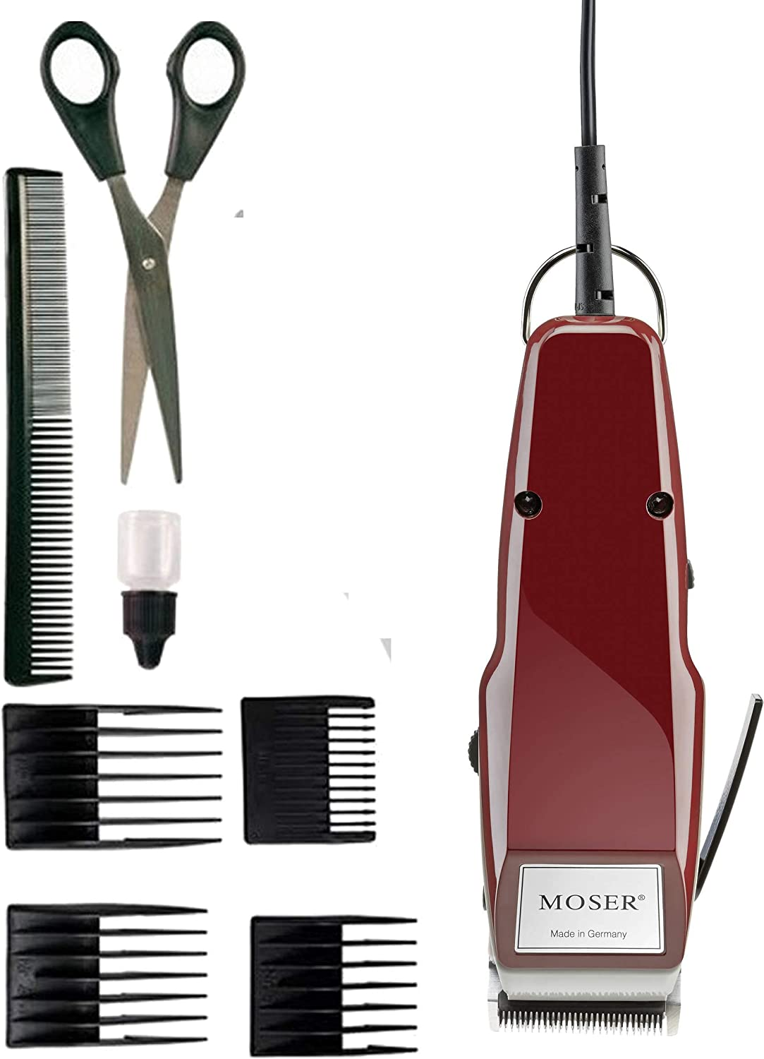 Moser 1400 Men'S Hair Clipper with Accessories 5 Locking Positions (0.7 to 3 Mm) Four Guide Combs image number 6