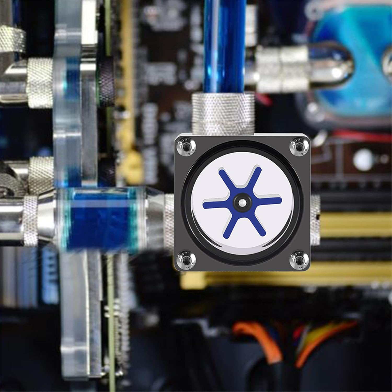 G1/4 Thread 6 Impeller Meter 3 Ways Meter Indicator for PC Water Cooling System image number 6