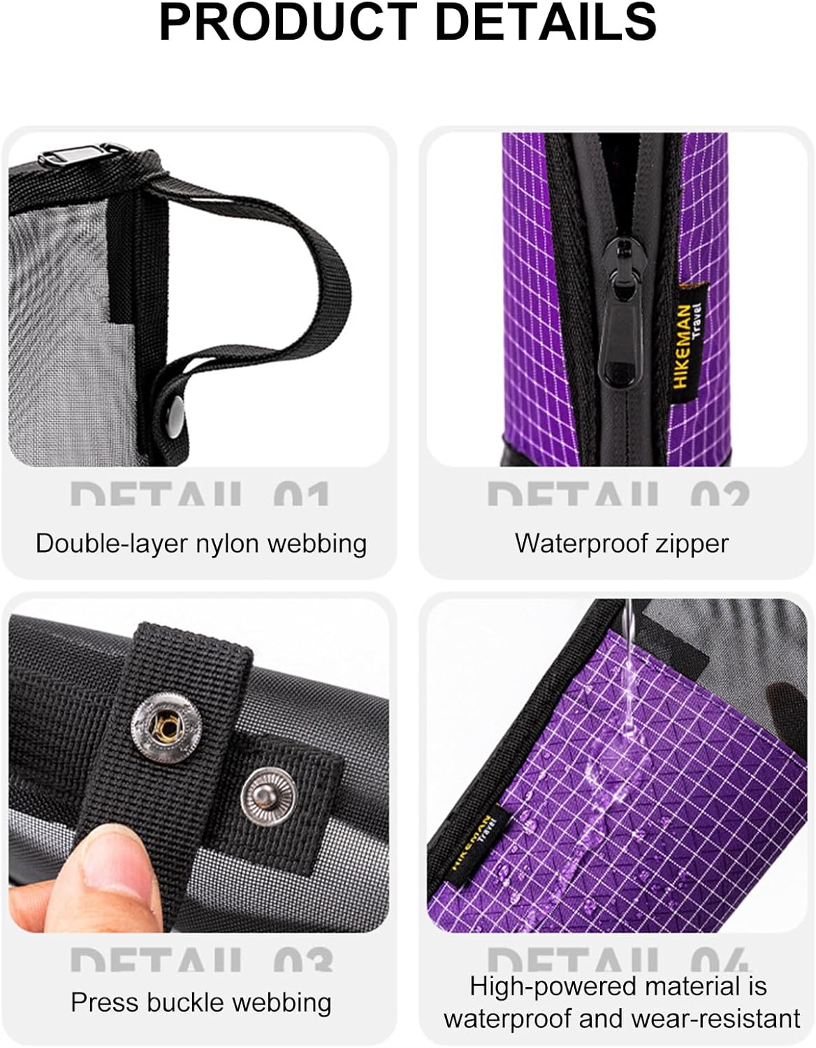 Cutlery Pouch for Camping - Cutlery Storage Bag | Thick Compact Utensil Gadgets Pocket for Fork Chopsticks Picnic Camping Outdoor Hiking BBQ image number 4