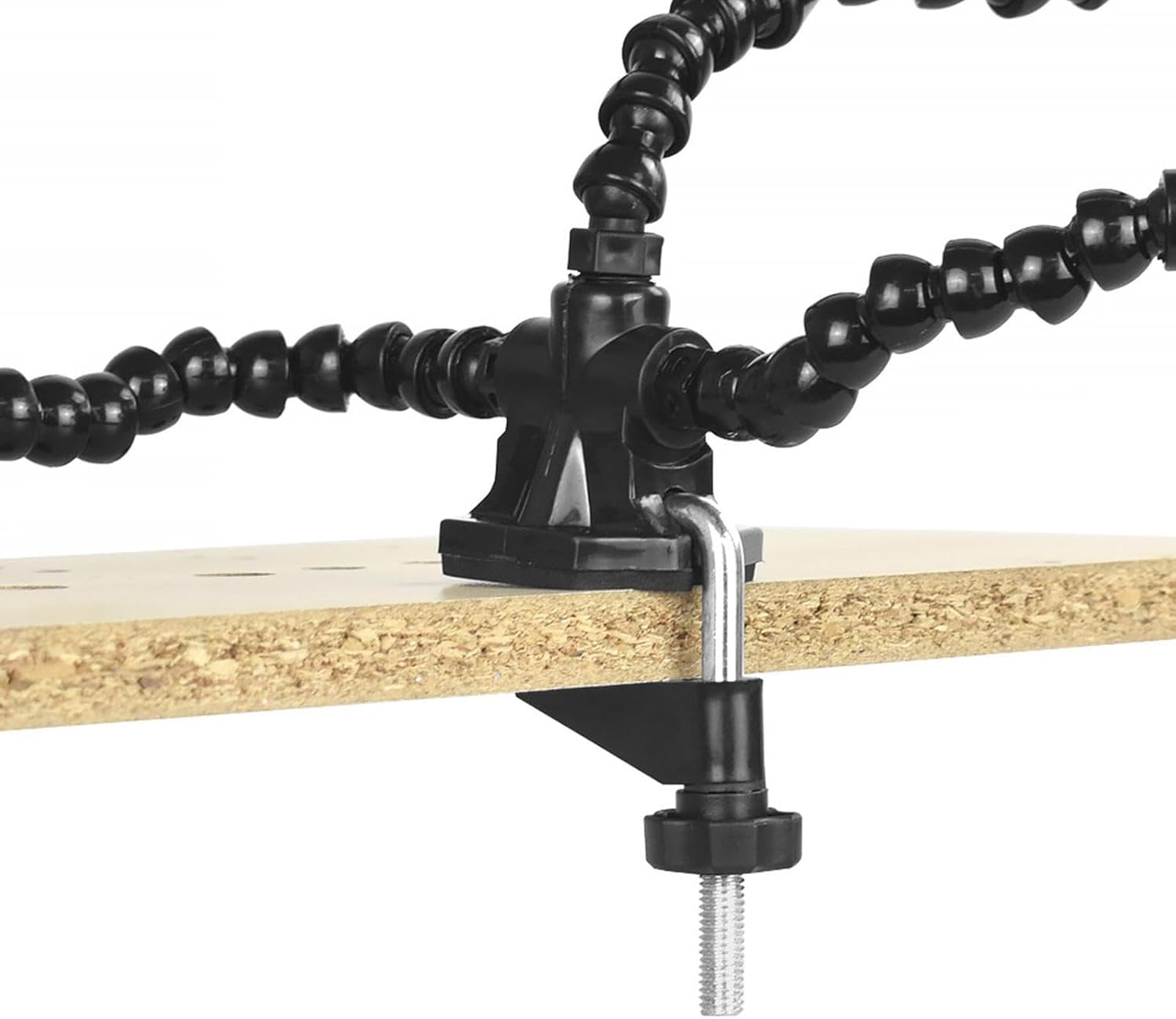 Third Hand Tool - 4 Flexible Arms with Adjustable Table Desk Clamp,4 Soft and Flexible Arms with Adjustable Clips 360 Degree Rotating Third Hand Tool for Soldering, Puchen - Blue image number 7