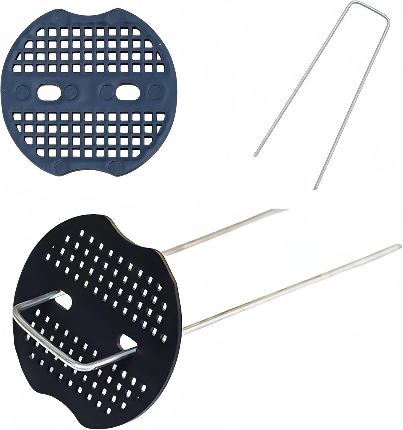 200Pcs Garden Stakes Staples Kit, Betterjonny 100Pcs U-Shaped Landscape Staples,100Pcs Fixing Gasket,Heavy Duty Securing Pegs Galvanized for Lawn Securing Ground Fabric Tents image number 5