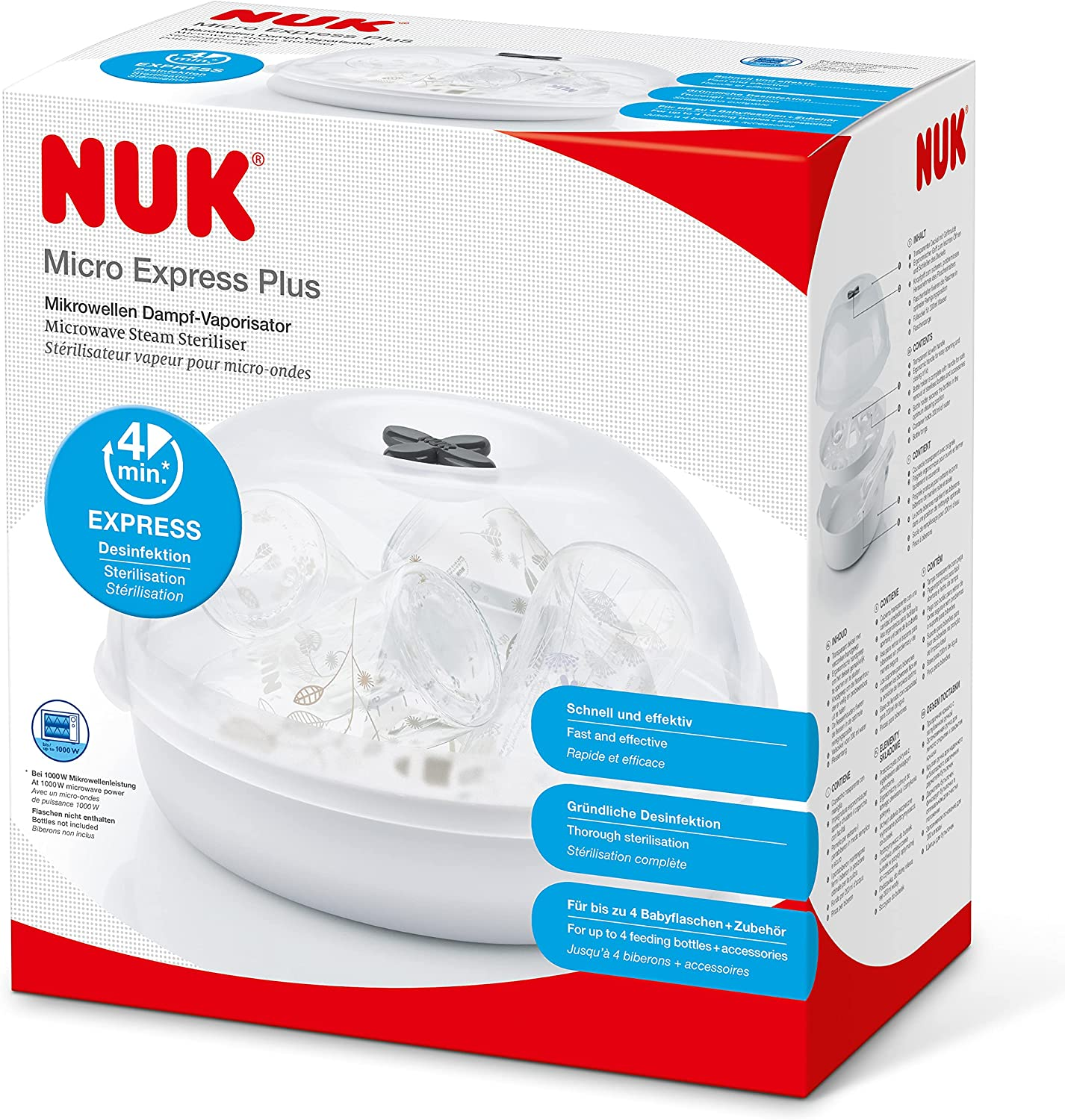 NUK Microwave Steam Steriliser, White, 0 Months and Above image number 1