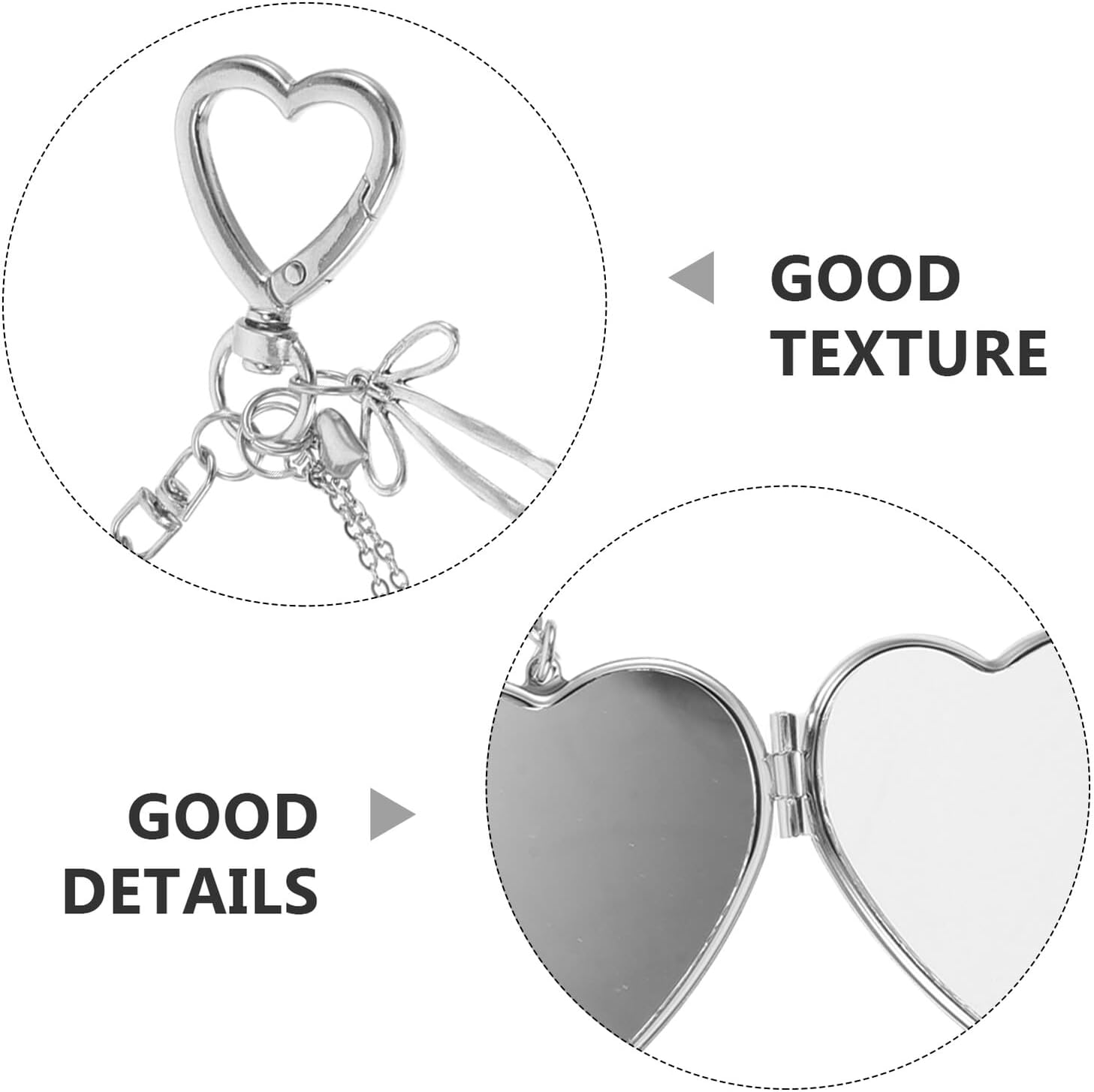 PLAFOPE Stainless Steel Lipstick Holder Keychain with Mirror Compact Lip Balm Storage Stylish Handbag Pendant for Women Purse Organizer Key Fob Accessory image number 2