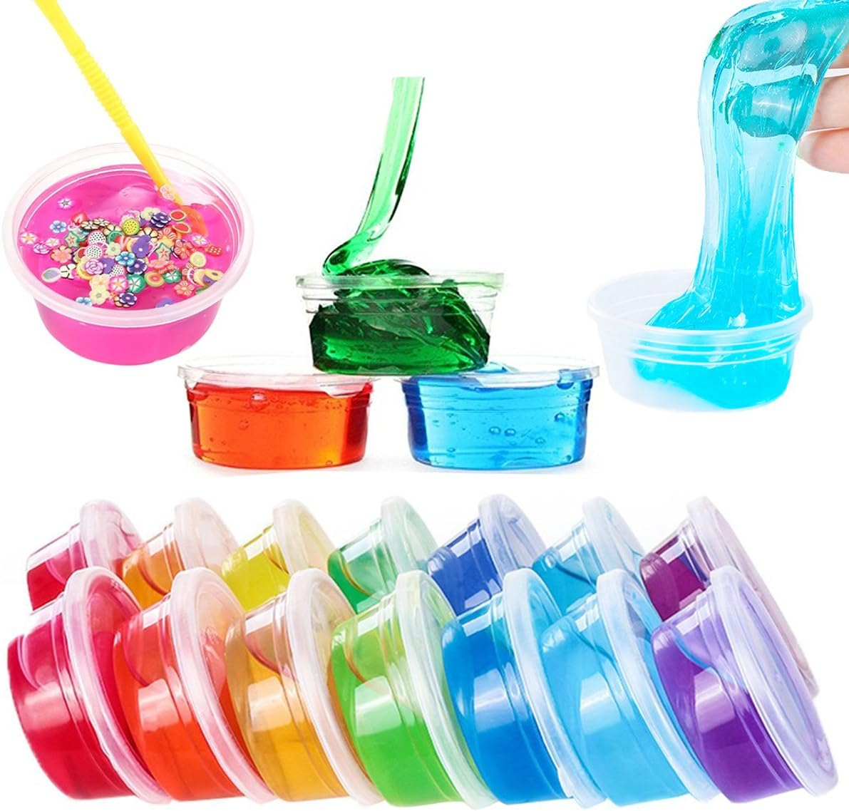 Augshy 40 Pack 2Oz Slime Storage Containers with Lids Foam Ball Storage Containers
