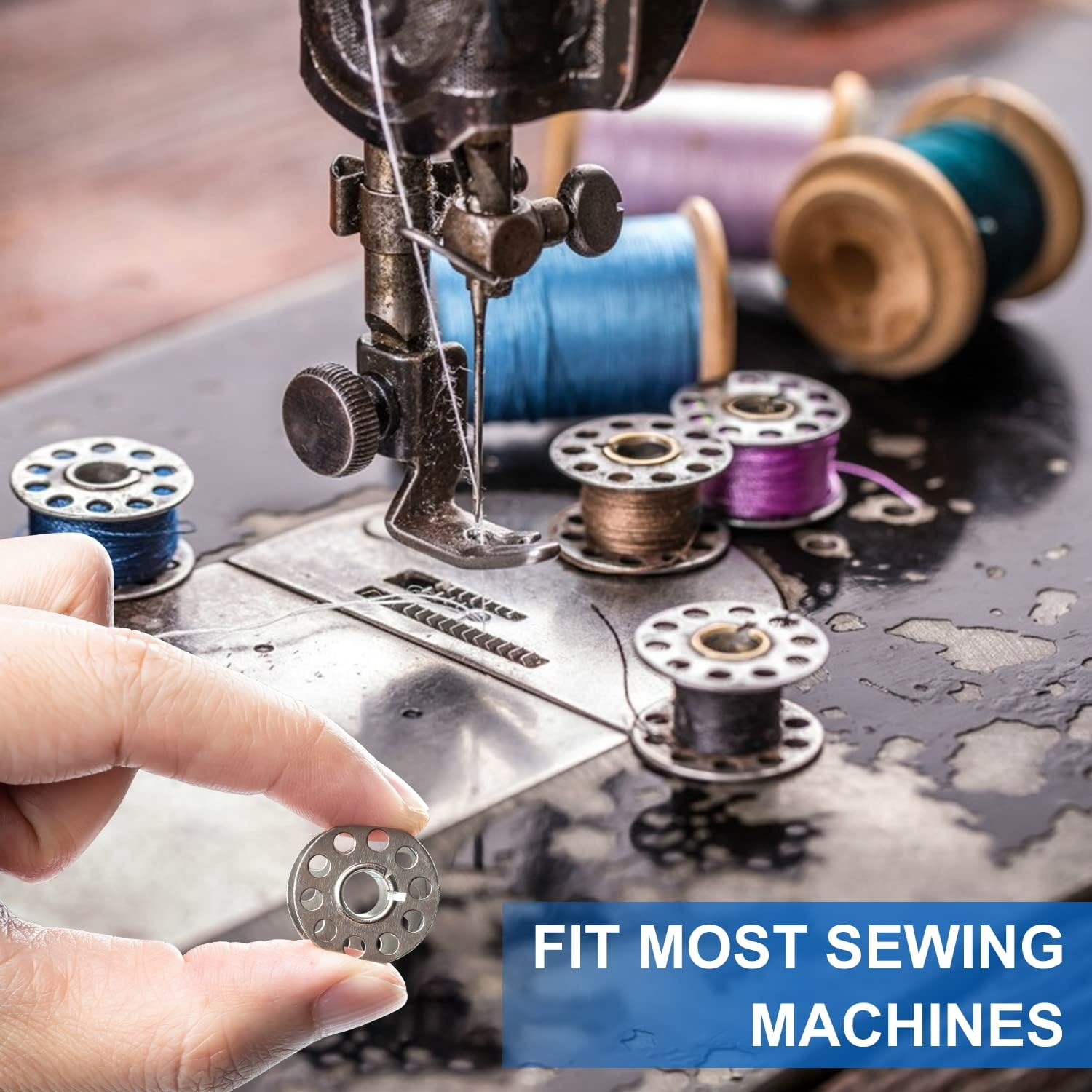 Betybedy 36Pcs Metal Bobbins with Bobbin Case, Sewing Machine Bobbins for Craft Sewing, Metal Bobbins Set for Bro-Ther/Baby-Lock/Jano-Me/El-Na/Sin-Ger, Sewing Machine Accessories image number 3