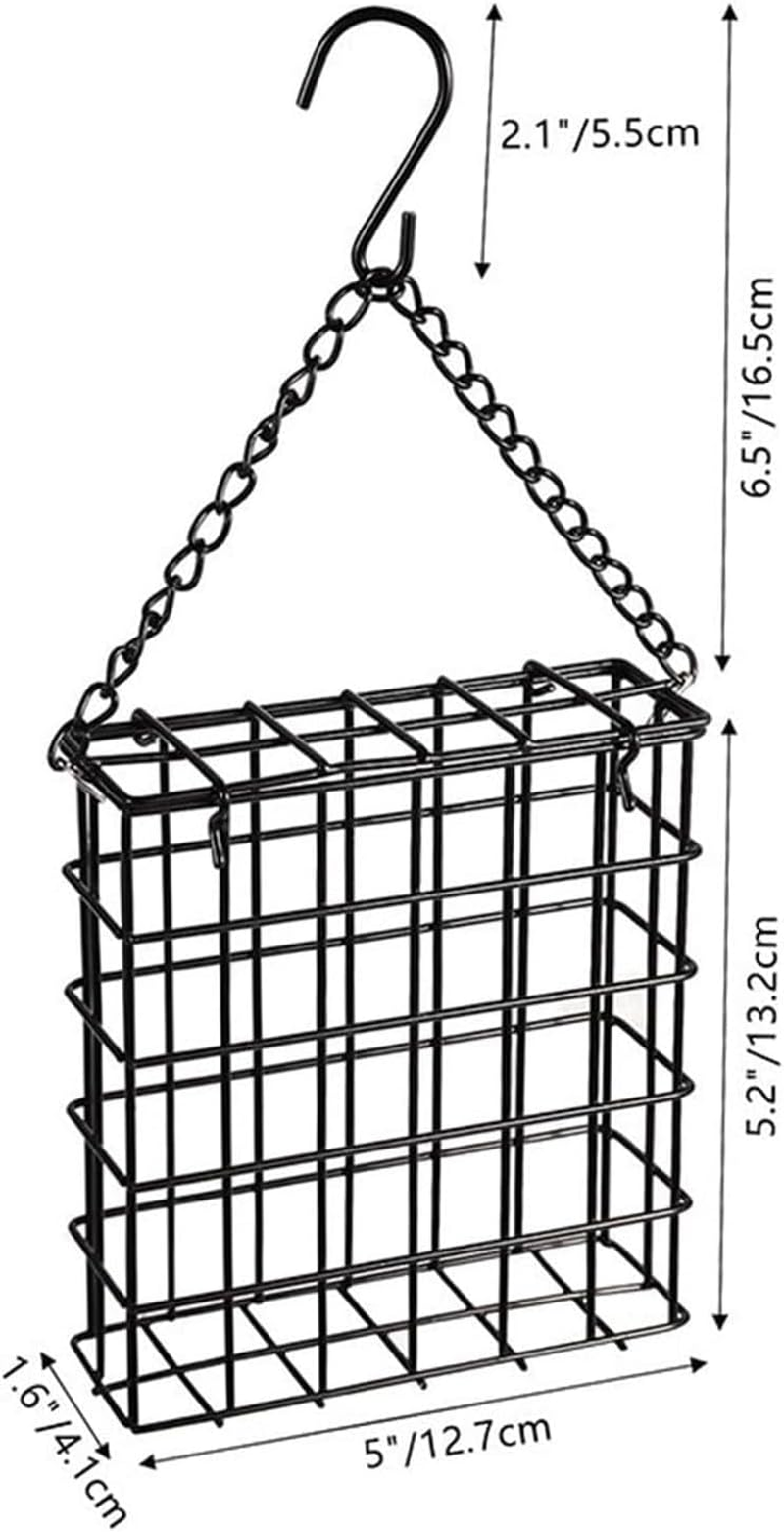 1PCS Suet Feeder for Wild Birds, Sturdy Metal Cage Bird Feeder with Hook for Outdoor Garden Patio, Hanging Suet Cake Feeders for Bird Lovers image number 4