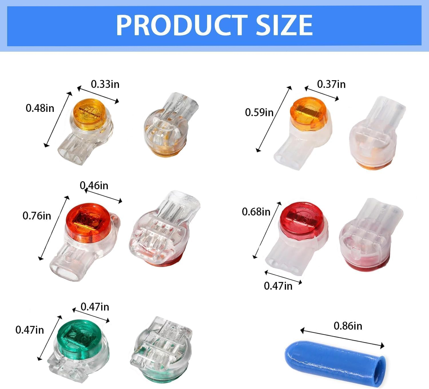 Aikoolwer Phone Wire Butt Telephone Splice Connectors 260PCS Data Phone Wire Butt Splice Ports UY/UR/UB/K5/B Data Wire Terminal Crimp Kit Waterproof Gel Splice with Crimping Tool image number 4