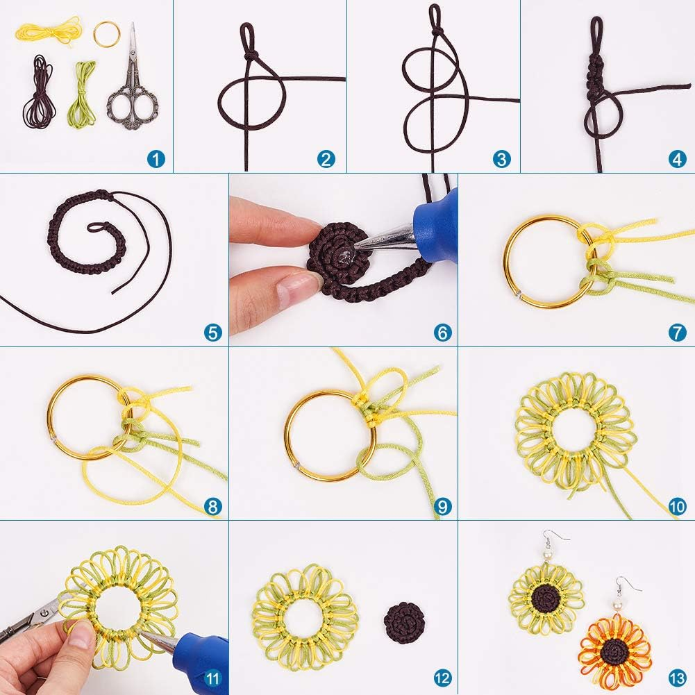 Elecrelive 109 Yards 1.5Mm Fuchsia Rattail Satin Nylon Trim Silk Cord Chinese Knotting Beading String Macrame Thread Cord for Necklace Bracelet Braided Jewelry Making - Black image number 2