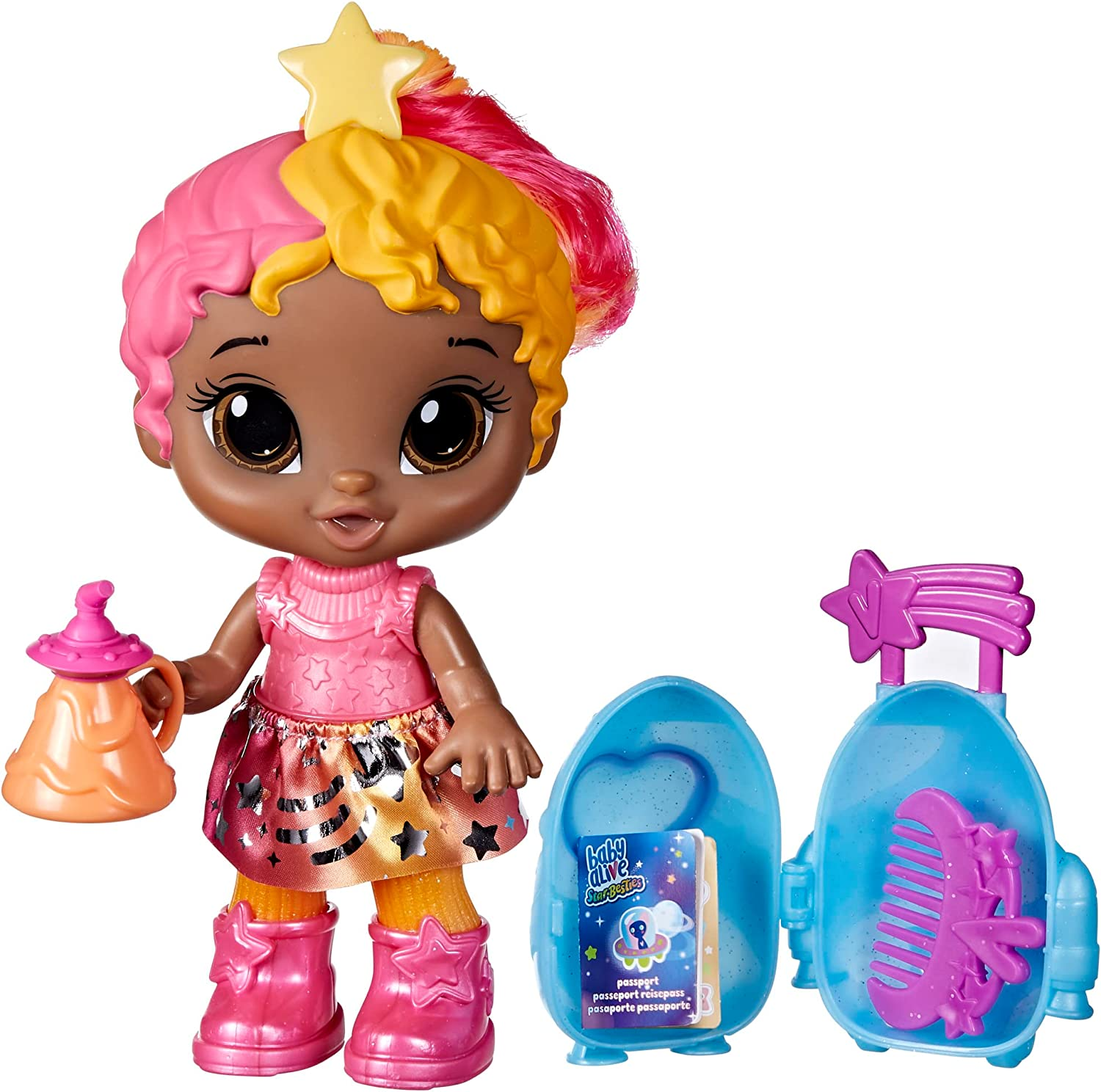 Baby Alive Star Besties Doll, Bright Bella, 8-Inch Space-Themed Doll for 3 Year Old Girls and Boys and Up, Accessories image number 2