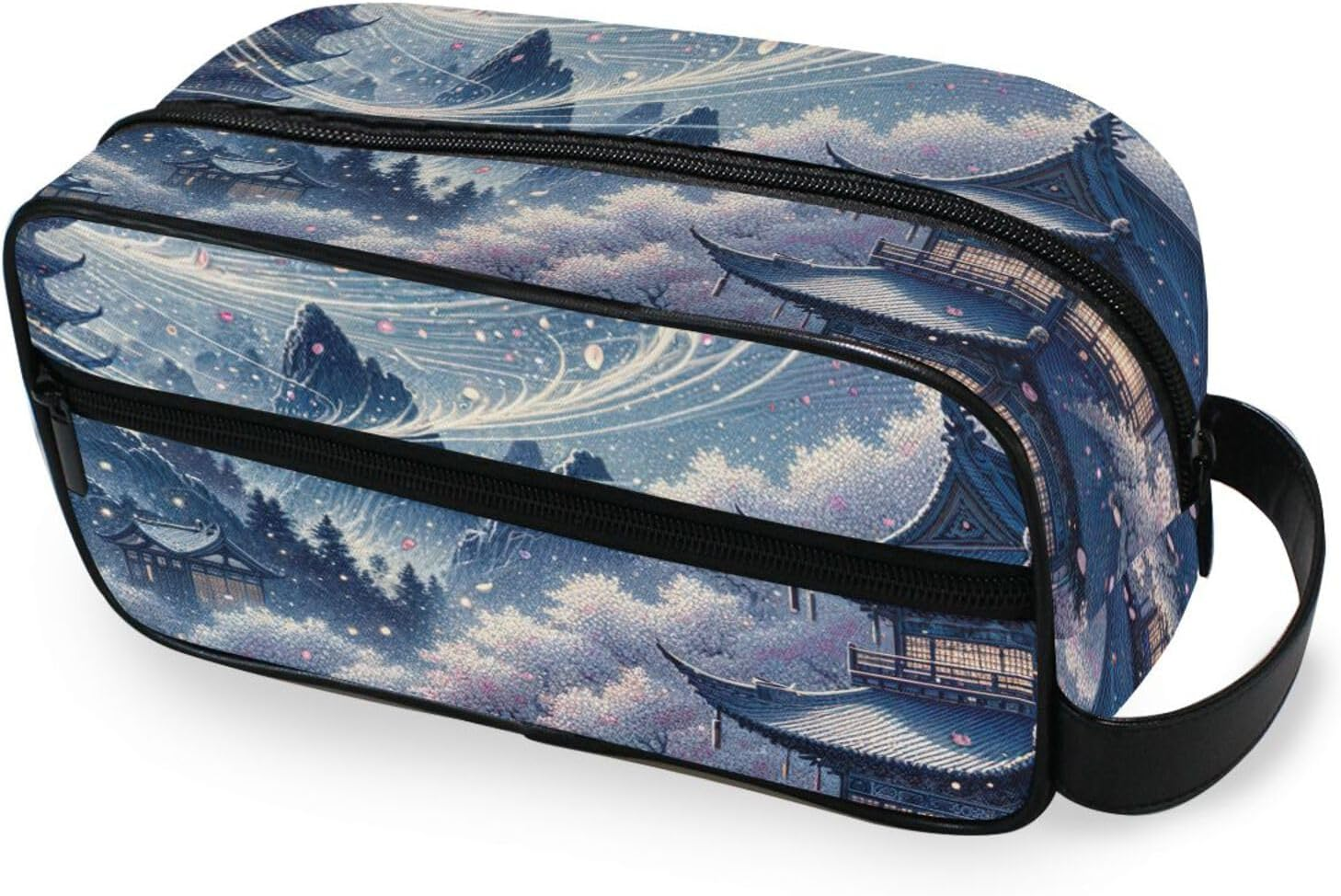 Toiletry Bag Unisex Cosmetic Bag Funny Dinosaurs Travel Organizer PU Leather Travel Cosmetic Case, 3D Marbled Spheres, One Size