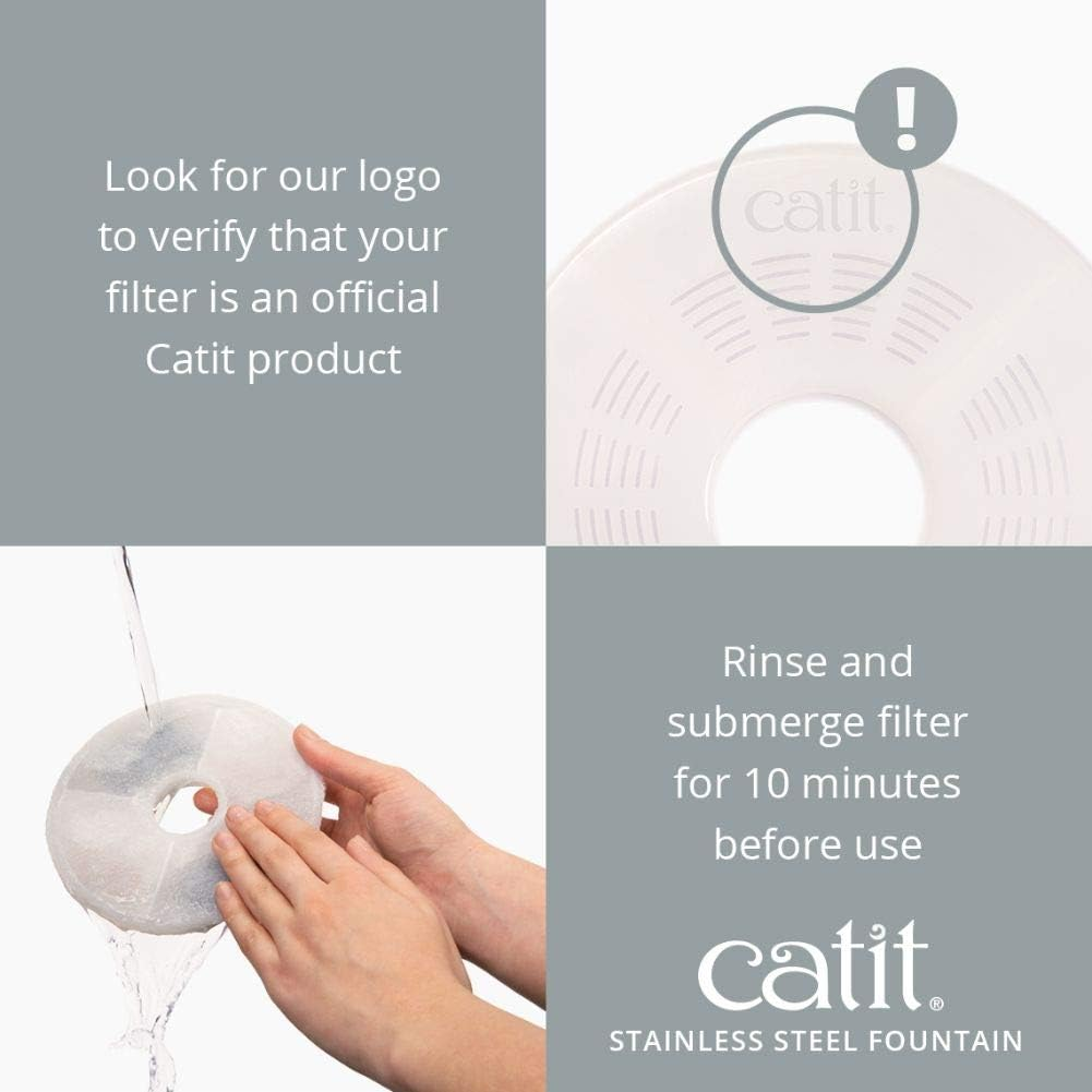 Catit Fresh & Clear Stainless Steel Cat Water Fountain, 50023, White, 1 Count (Pack of 1) image number 4