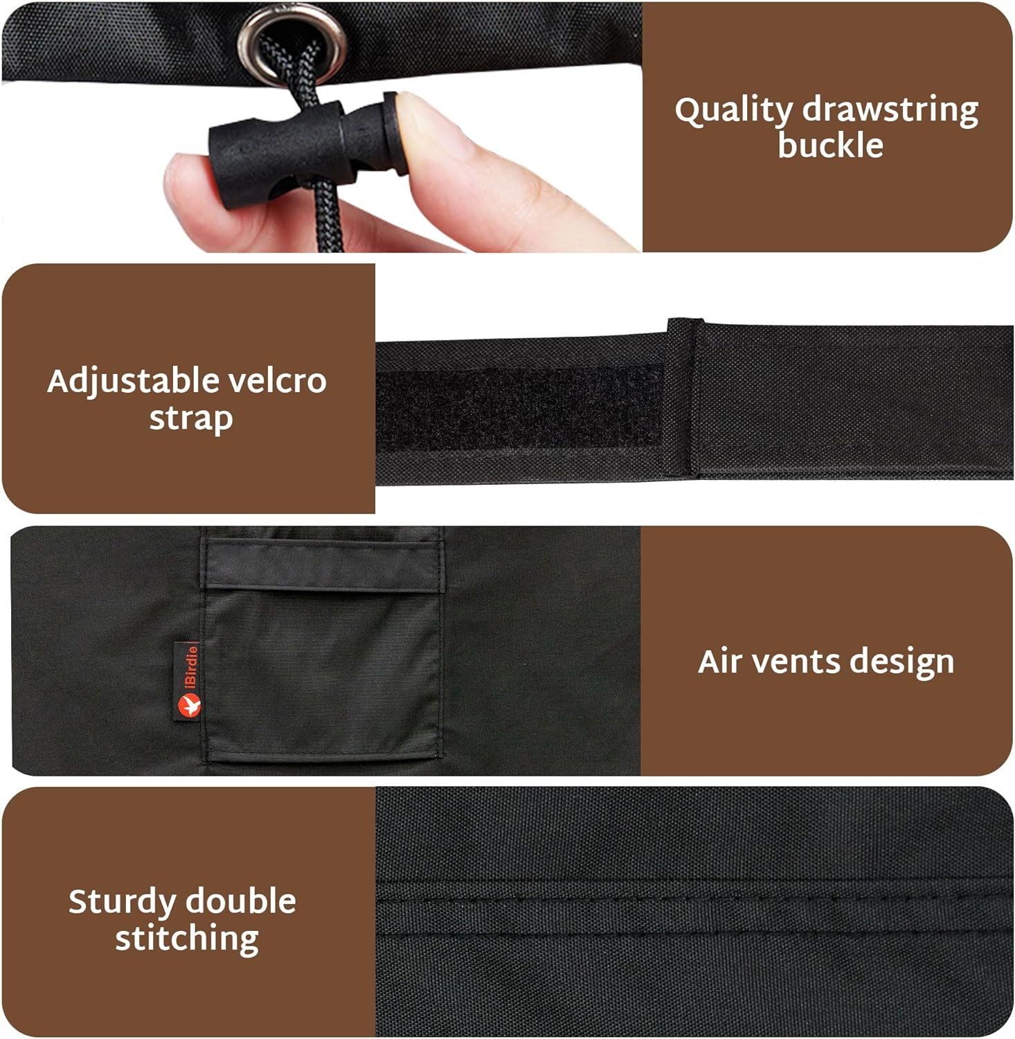 Ibirdie Outdoor Waterproof 300 Gallon Stock Tank Cover for Ice Bath Cold Plunge Pool - 600D Heavy Duty Weatherproof Oval Tub Covers Compatible for Rubbermaid Water Trough image number 6