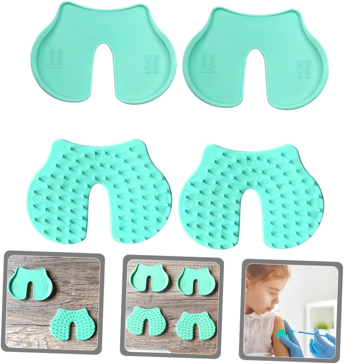 Healeved 4Pcs Injection Pain Reducer Pads Shot Helper for Kids Adults Alleviate Needle Anxiety Reusable Shot Blockers for Comfortable Immunizations Easy to Clean image number 1