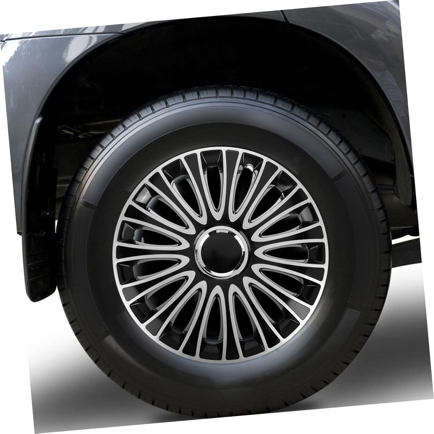 COSMEVIVI Sturdy Car Wheel Rim Cover Hubcap Front Wheel Hubcap for Cars Tire Cover Quick Installation image number 5