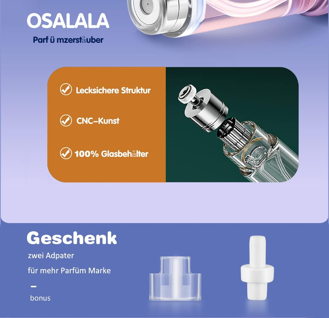 OSALALA Perfume Atomiser Refillable Perfume Bottles Portable Atomiser Mini Spray Bottle Pocket Atomiser with Window for on the Go 8 Ml