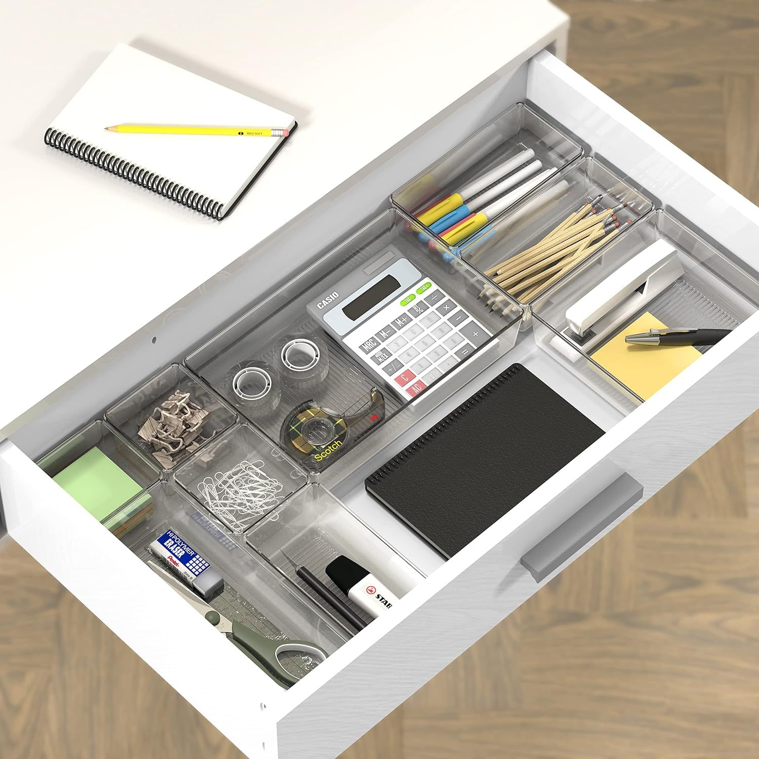 Simplehouseware 30 PCS Clear Drawer Organiser, 5 Size for Makeup, Bathroom and Kitchen Utensils image number 1