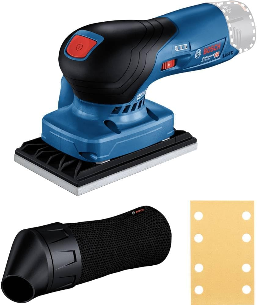 Bosch Professional GSS 12V-13 Cordless Orbital Sander System Compatible with Bosch Click & Clean System, Includes 1X Sanding Sheet, Dust Bag)