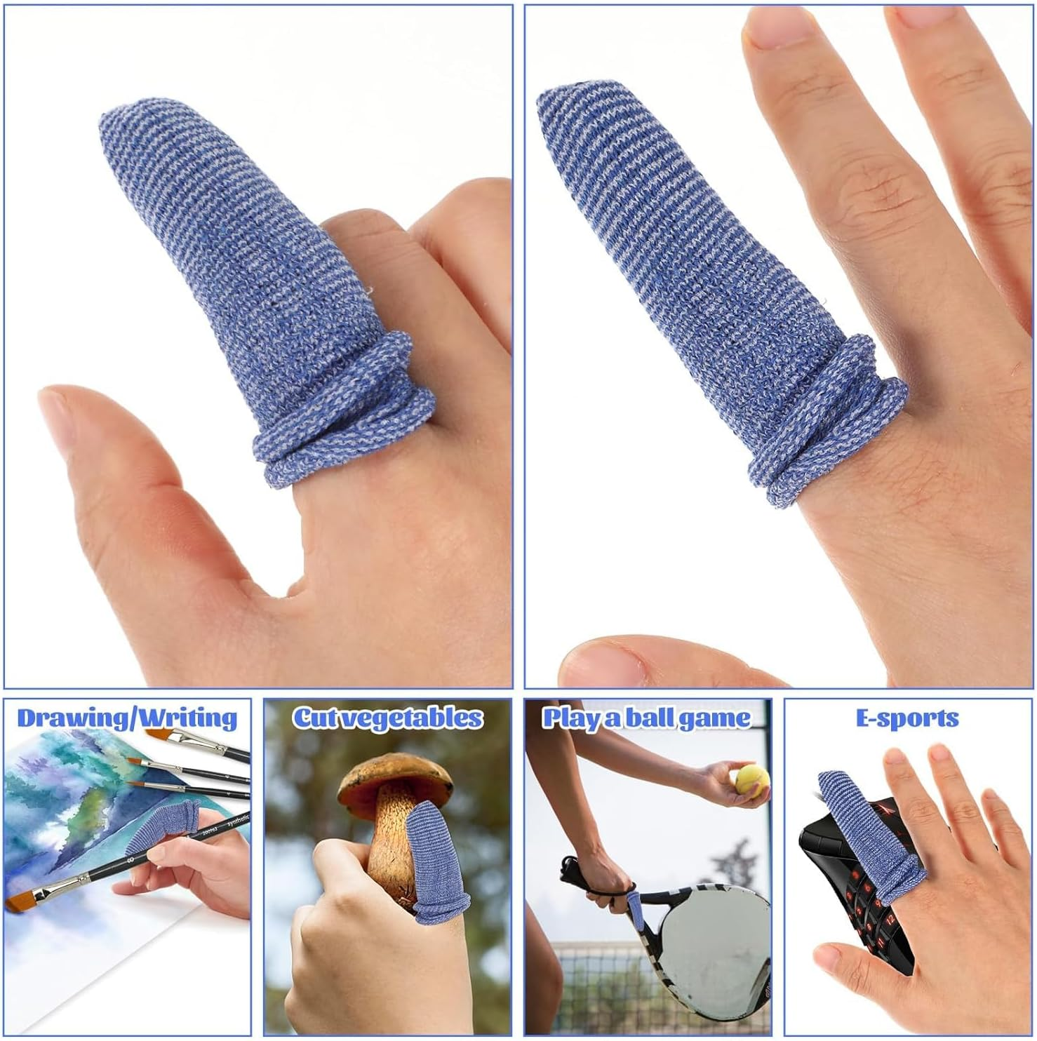 Finger Bandage Tubular Finger Cots Blue,30Pcs Blue Thumb Bandage Finger Bandage Tubular Finger Cot,Tubular Bandage Finger Roll Cotton Finger Cot,Tubular Finger Cots,Tubular Finger Bandage Finger Cots image number 5