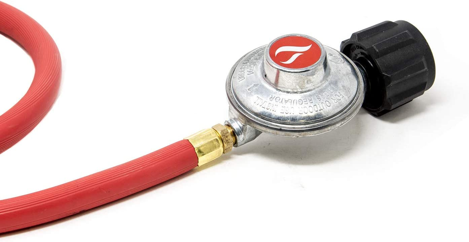 Gas One 2102 New Improved 6 Ft Low Pressure Propane Regulator and Hose Connection Kit for LP/LPG Most LP/LPG Gas Grill, Heater and Fire Pit Table,Brown/A image number 2