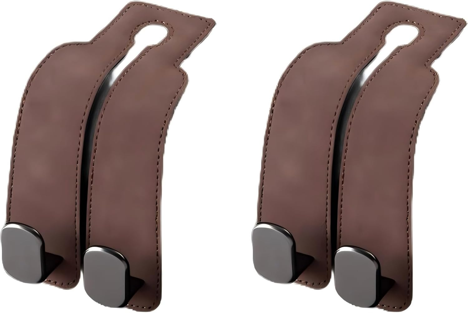 2 Pack Car Hooks for Headrest,[Dual Alloy Hooks], Purse Hook for Car, Car Seat Hooks for Handbags, Bags, Purses(Beige - 2 Pack) image number 6