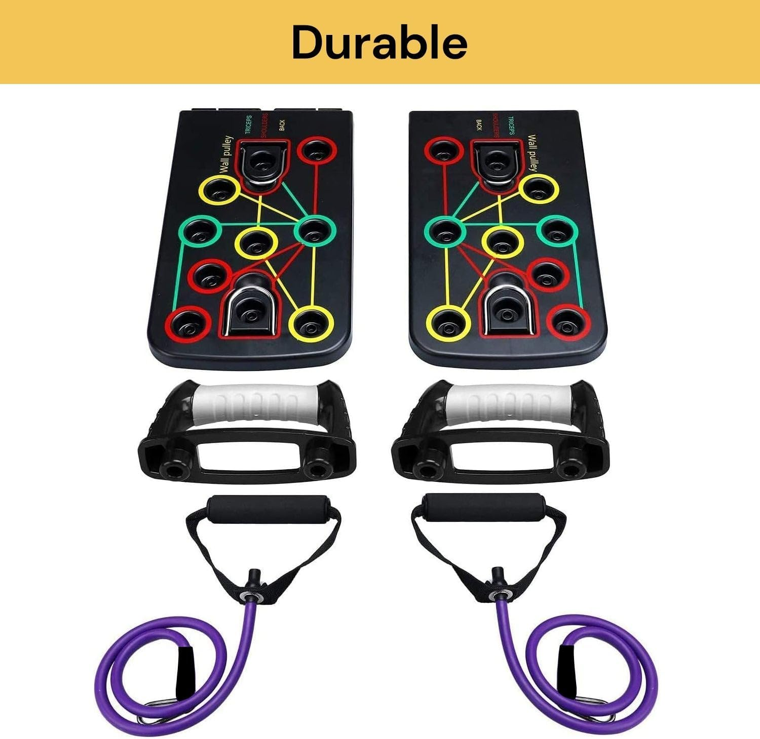 EZONEDEAL Push up Board, Foldable Push-Up Board Stand Home Fitness Equipment Muscle Board, Multifunction Gym Press up Board, Body Building Exercise Tools Complete Push up Training System Color-Coded Push-Up Bracket Board Portable for Home Fitness Training Men and Women