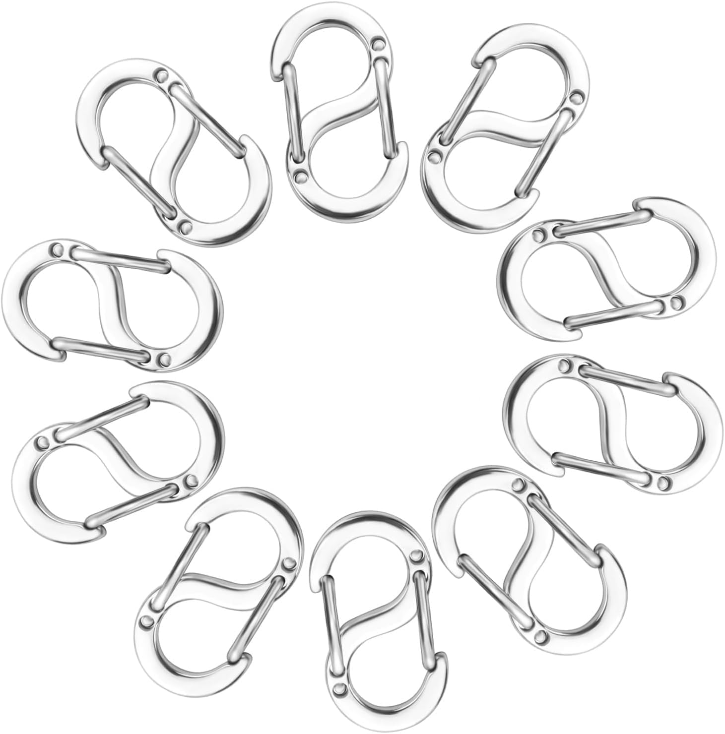 Double Opening Necklace Clasps Necklace Clasp and Closures Stainless Steel S Biner Carabiner Lock Bracelet Connector Shortener Necklace Clip