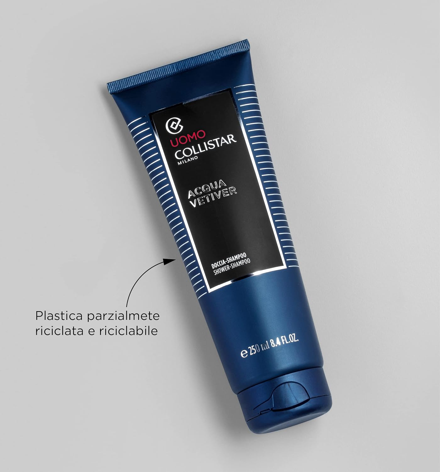 Collistar Acqua Vetiver Shower Gel Shampoo for Men - Cleans Body and Hair - Nourishes and Moisturises - No SLES - 250Ml