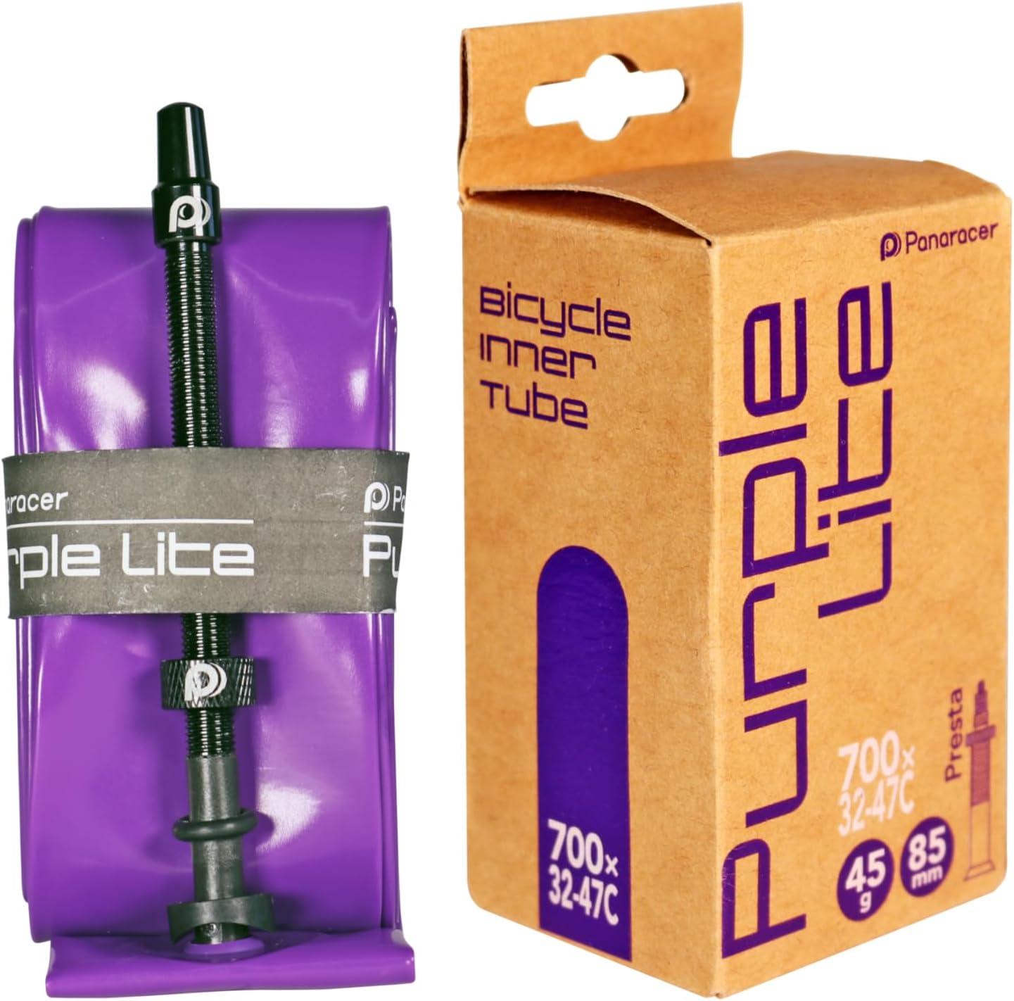 Panaracer Purple Light TPU Tube, 27.6 X 0.9-1.2 Inches (700 X 23-32 C), 32-47C, Presta Type, 2.6/3.3 Inches (65/85 Mm), Metal Bulb, Ultra Lightweight image number 4