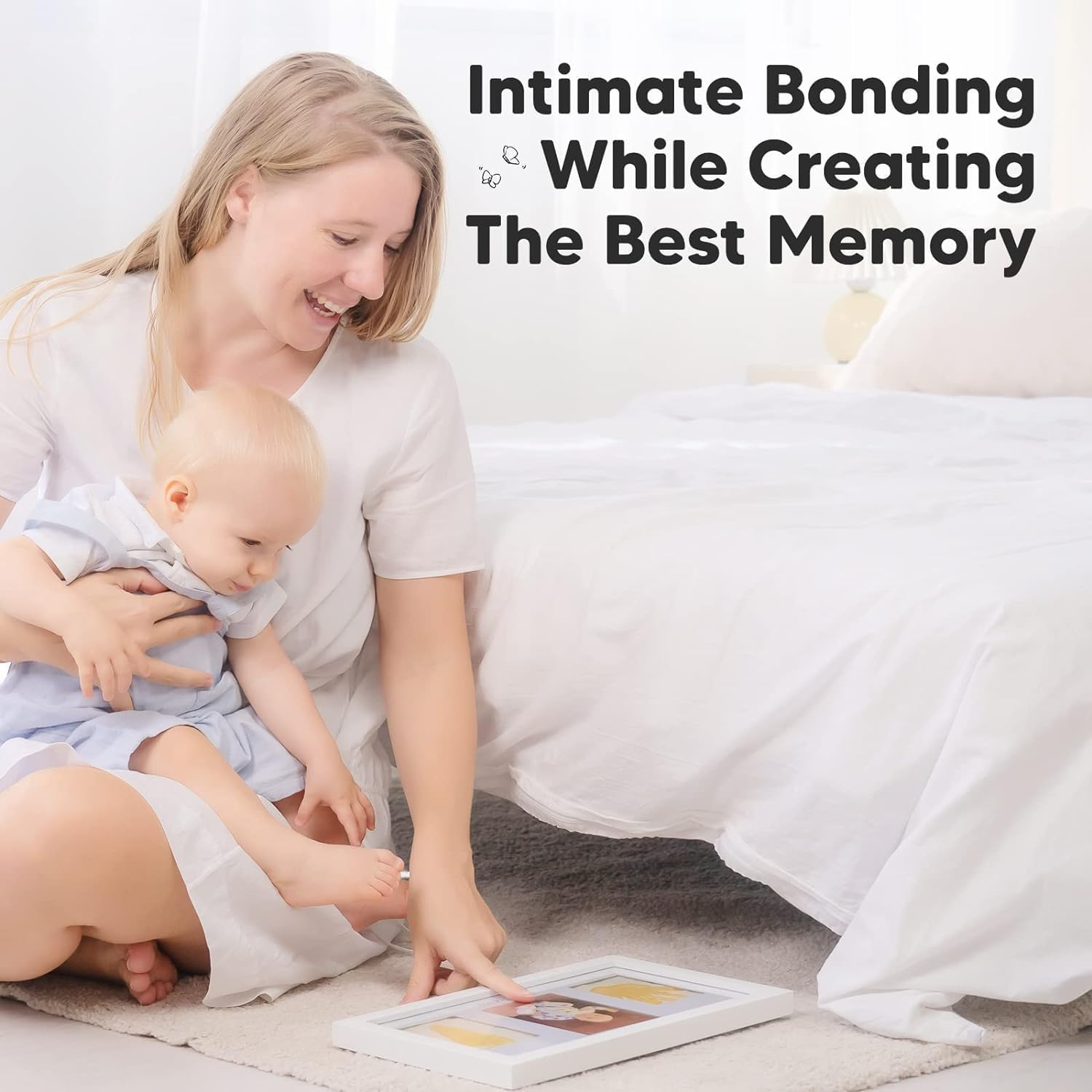 METOY Baby Hand and Footprint Kit - Baby Footprint Kit, Newborn Keepsake Frame, Baby Handprint Kit, Personalized Baby Gifts, Nursery Decor, Baby Shower Gifts for Girls Boys image number 5