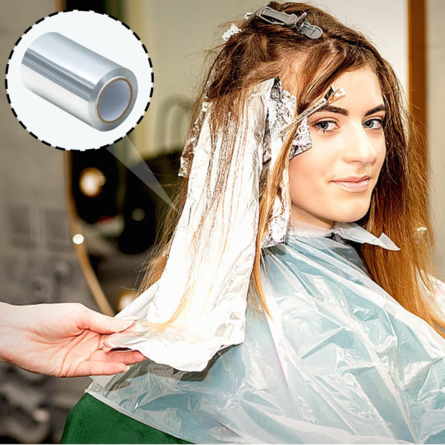 Pack of 4 Aluminium Foil Hairdressers, Hairdresser Foil Strands, Compact and Comfortable, Suitable for Hair Styling Arts Such as Nail and Hair Dyeing, Perming and Curling Care (12 Cm X 10 M, Silver) image number 6