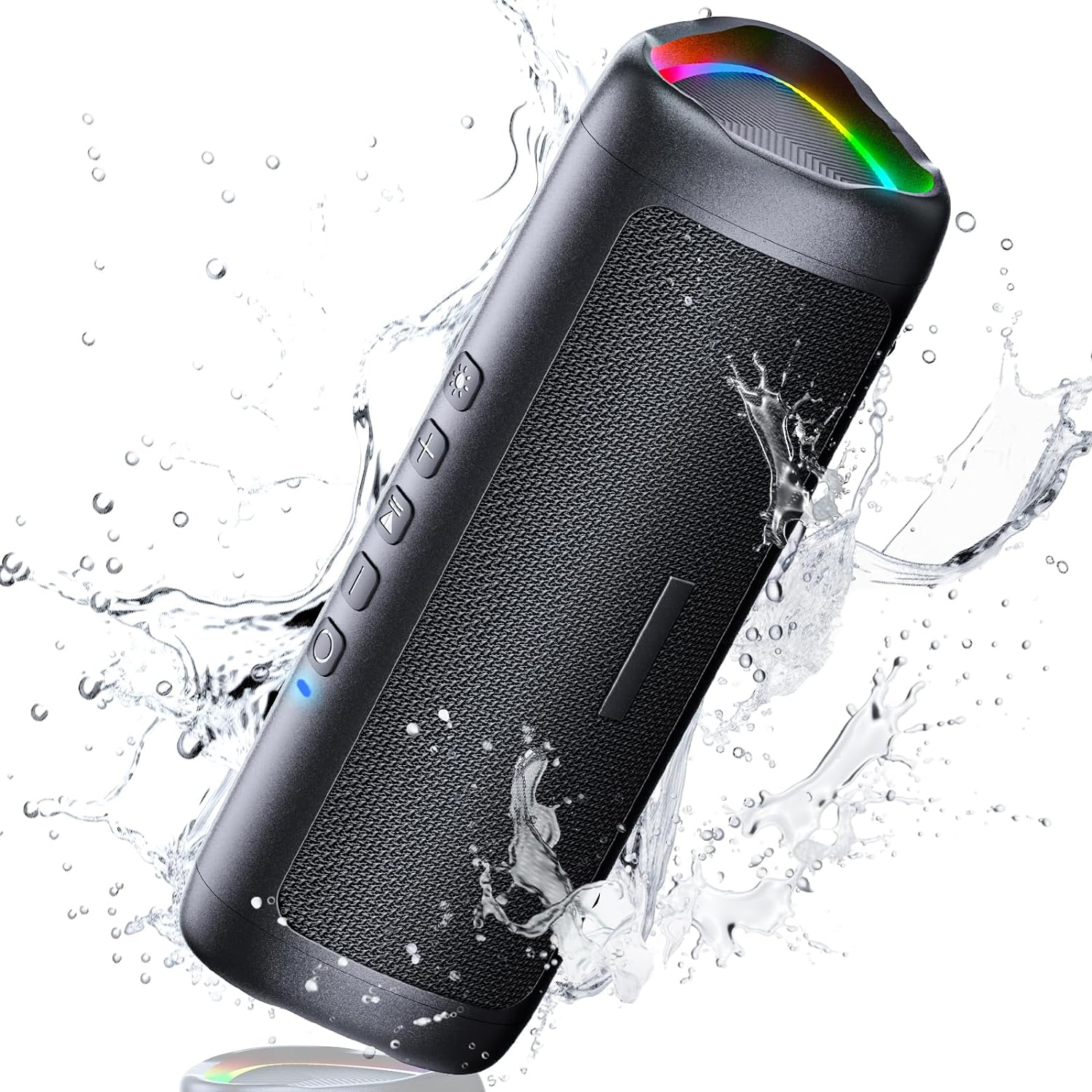 UOHHBOE Portable Bluetooth Speaker IPX5 Waterproof Bluetooth Speaker Bluetooth 5.3 with TWS Stereo RGB Lights 24 Hours Running Time 30M Wireless Range Hands-Free Function image number 1
