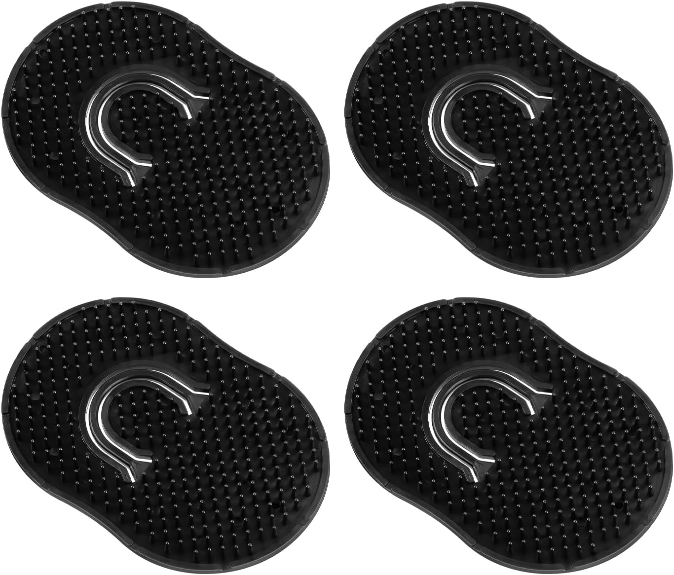 Pocket Palm Combs, Massager Hair Brush Comb Palm Combs for Men Beard Brush, Black Pocket Brush (4 Pcs Finger Type) image number 1