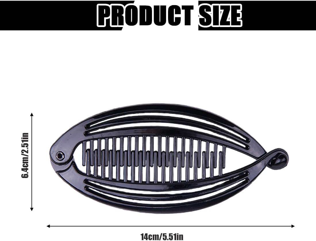 Pack of 3 Banana Clips Hair Clips Banana Fish Combs Fish Clips Banana Clip Hair Tinted Comb Handle Size 14 Cm for Women Girls Vintage Fishtail Hair Clip French image number 4