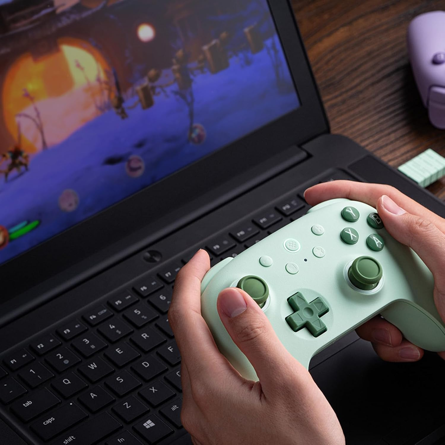 8Bitdo Ultimate C 2.4G Wireless Controller for Windows PC, Android, Steam Deck and Raspberry Pi, 25 Hours of Play with 2 Hours Charging Time (Green) image number 5